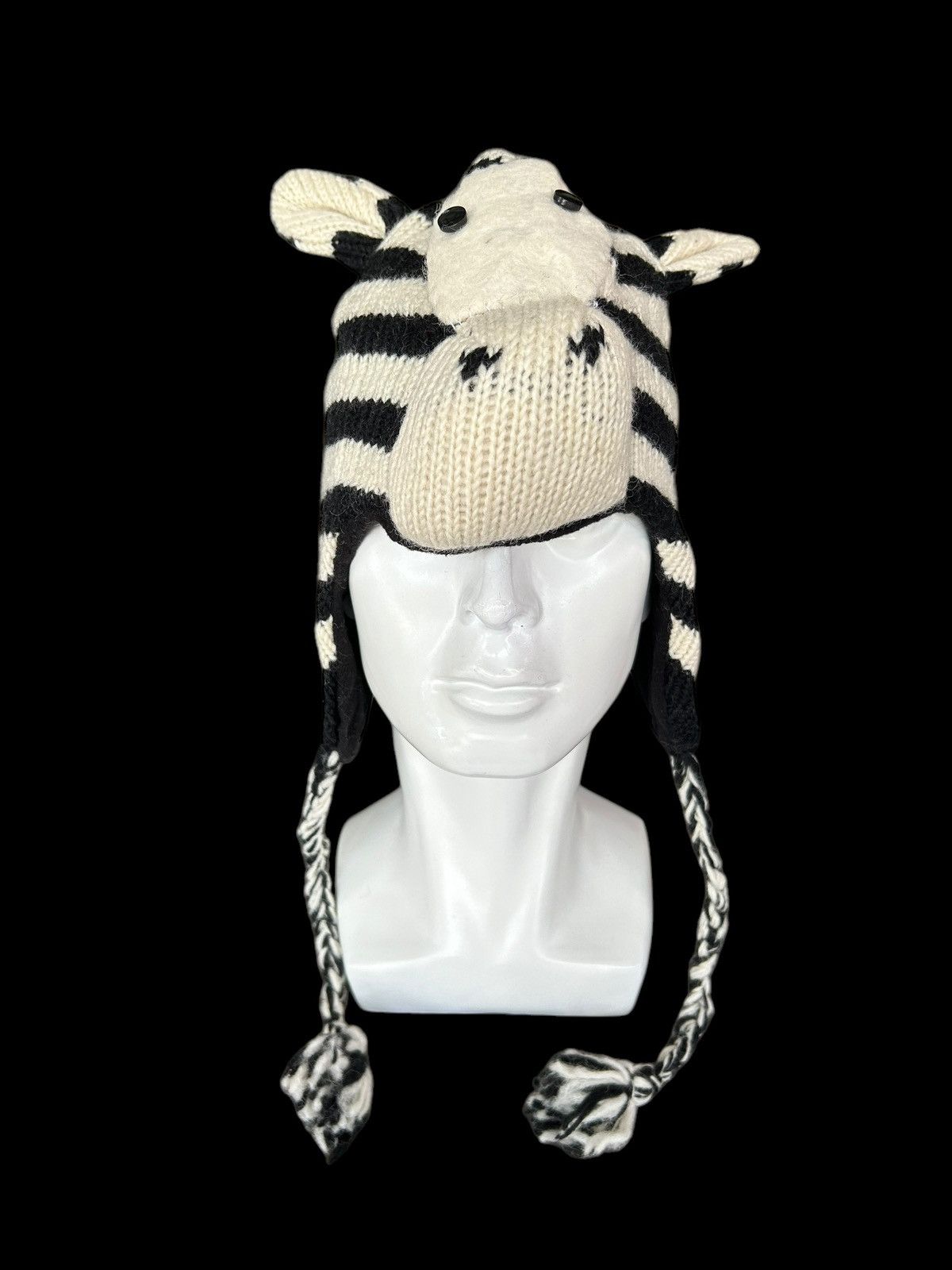 Japanese Brand × Kapital × Vintage Vintage Mohawk Sport Japan Stripe knitt Bunny Beanie Rare🎌☠️☠️ Size ONE SIZE - 4 Thumbnail