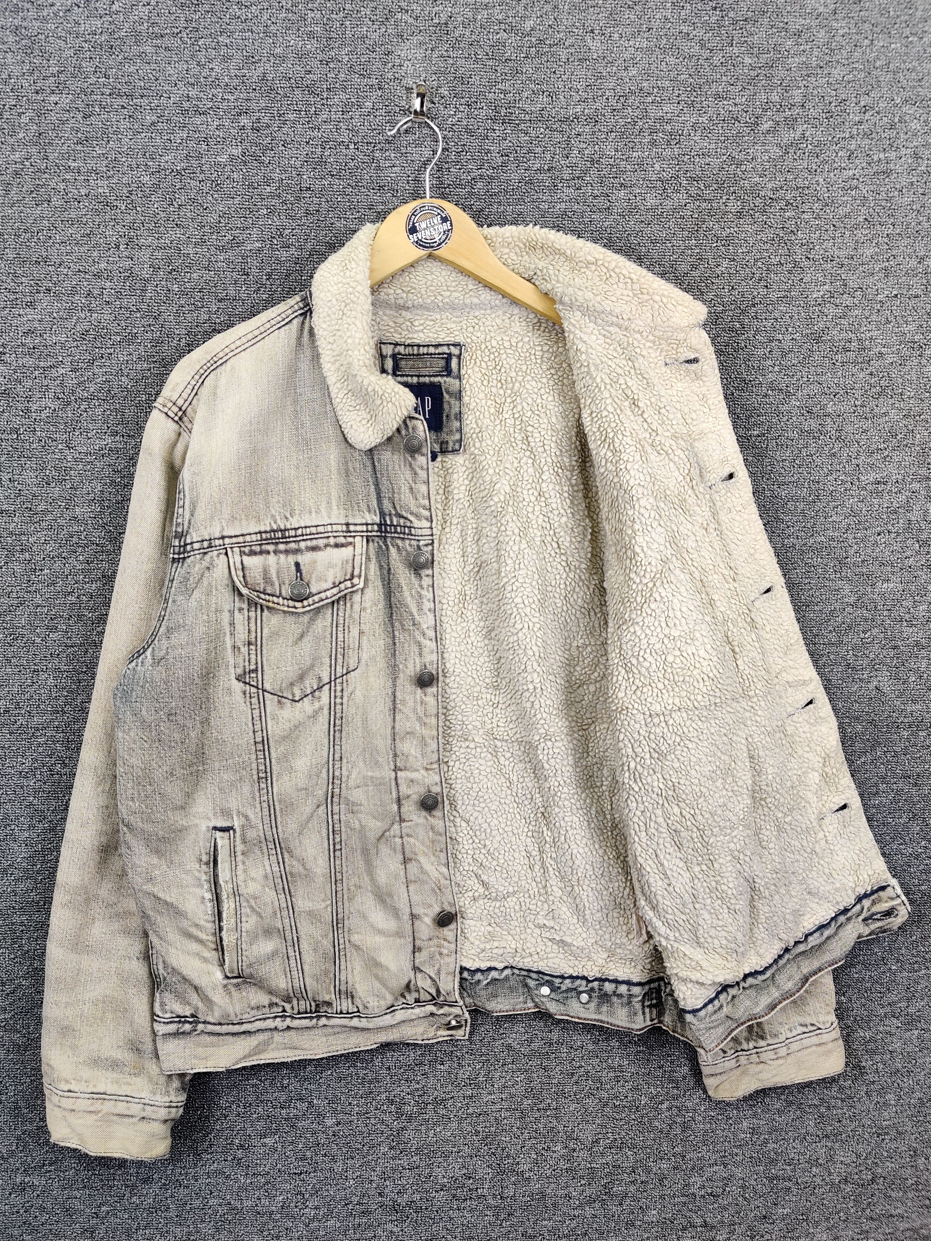 Gap Vintage Gap Acid Wash Sherpa Denim Jacket Size US M / EU 48-50 / 2 - 9 Thumbnail