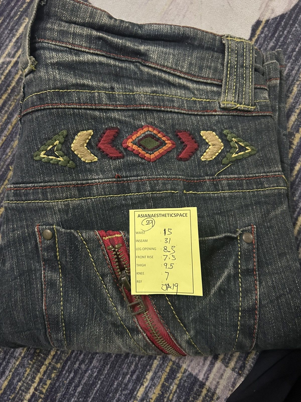 Hysteric Glamour Japanese Embroidered Jeans Clawn Marks Design Size 29" - 14 Thumbnail
