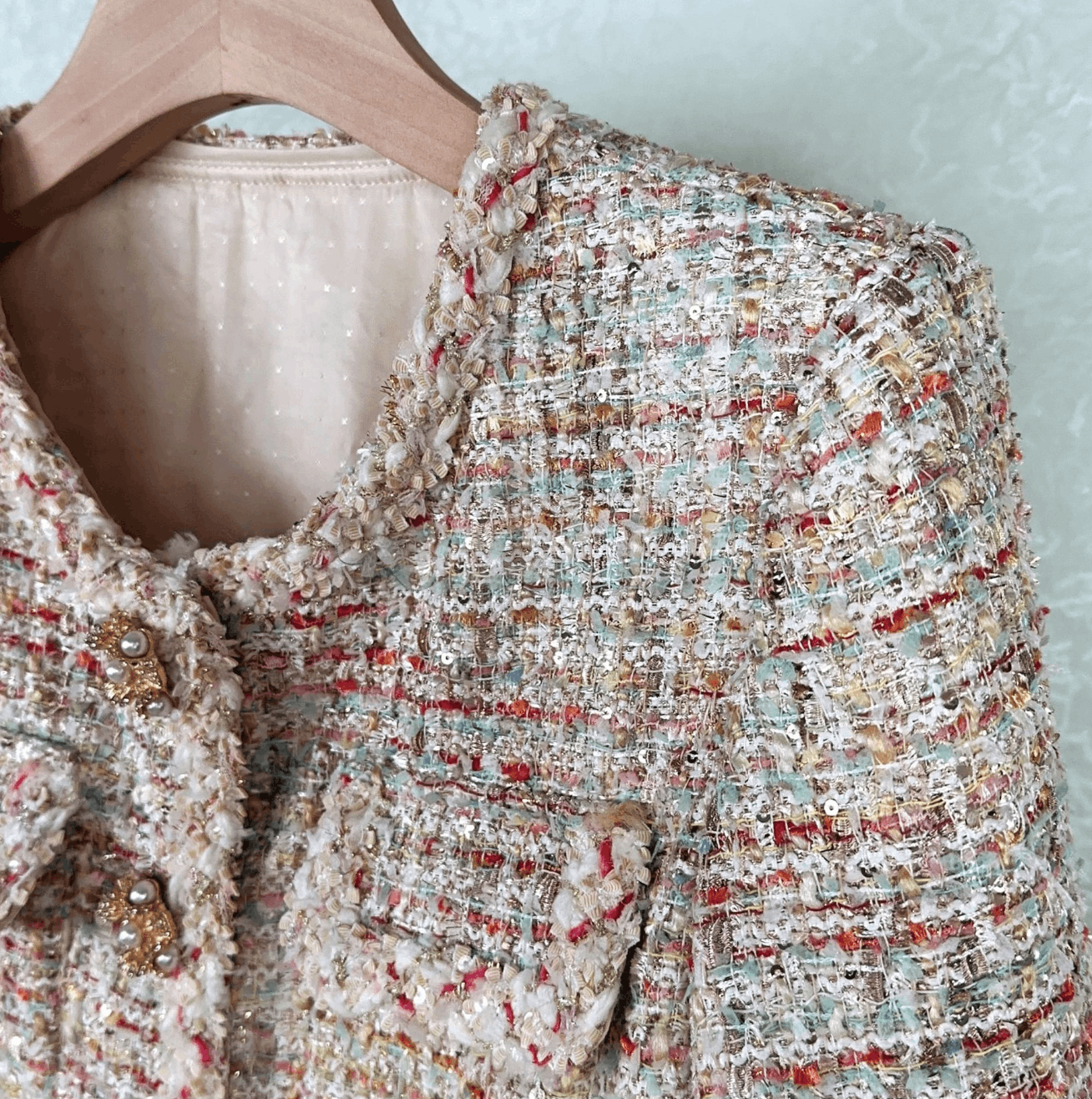 Japanese Brand Tweed Blazer Jacket Size M / US 6-8 / IT 42-44 - 5 Thumbnail