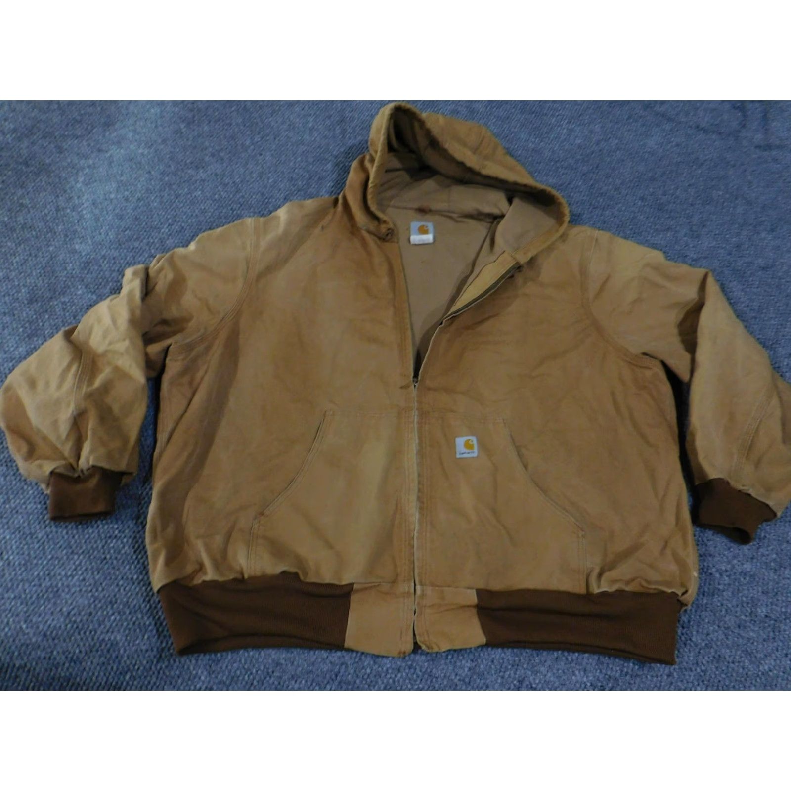Carhartt VINTAGE Carhartt Jacket Mens 3XL Brown Hooded Full Zip Workwear Heavyweight USA Size US XXL / EU 58 / 5 - 3 Thumbnail