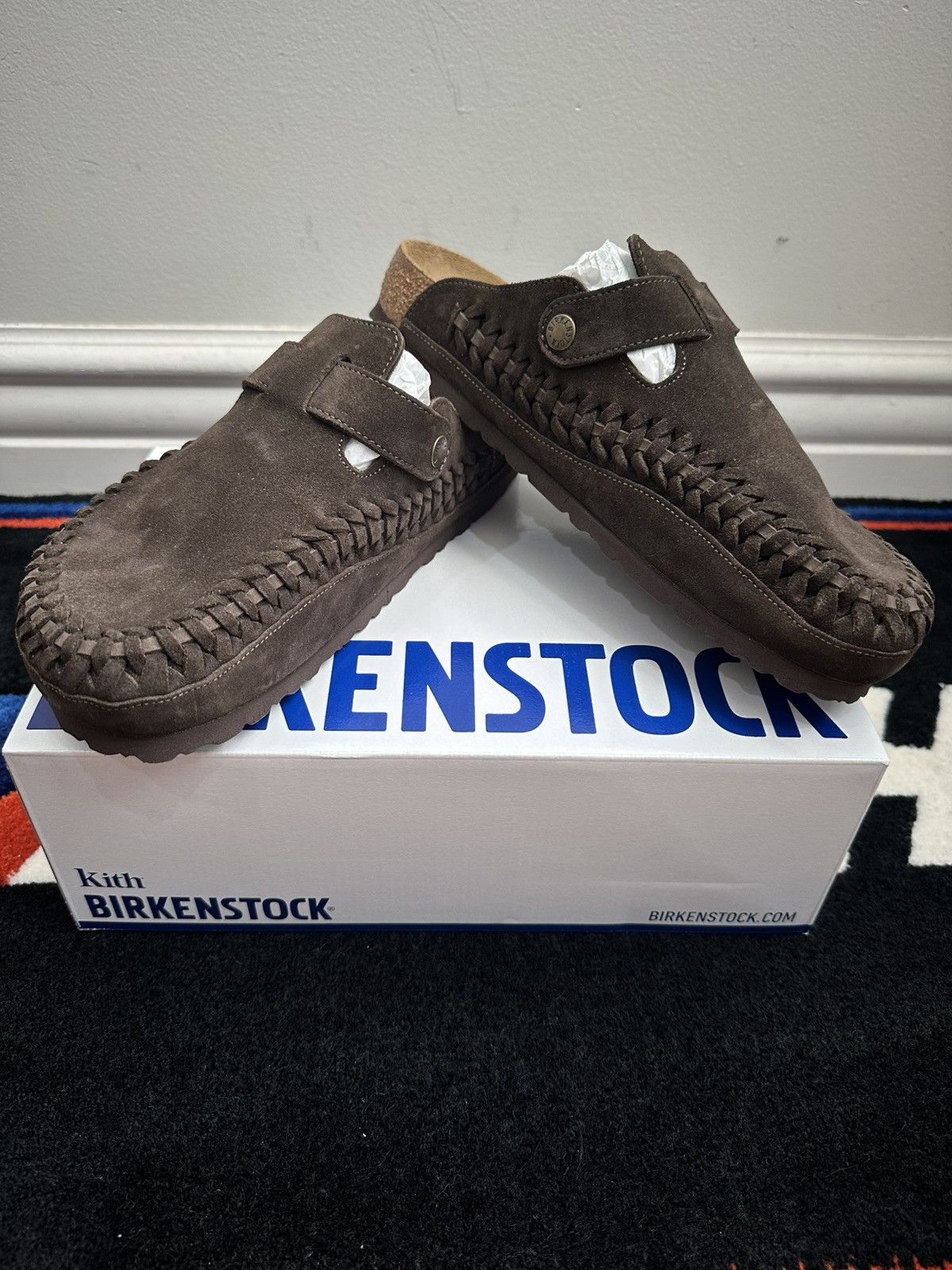 Birkenstock x Kith Boston Woven Mocca