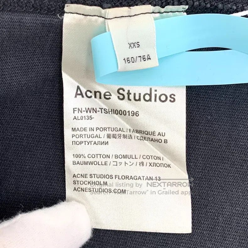 Acne Studios Acne Studios Black Gray Logo Cotton Short Sleeve T-Shirt Size XXS / US 00 / IT 34 - 7 Thumbnail