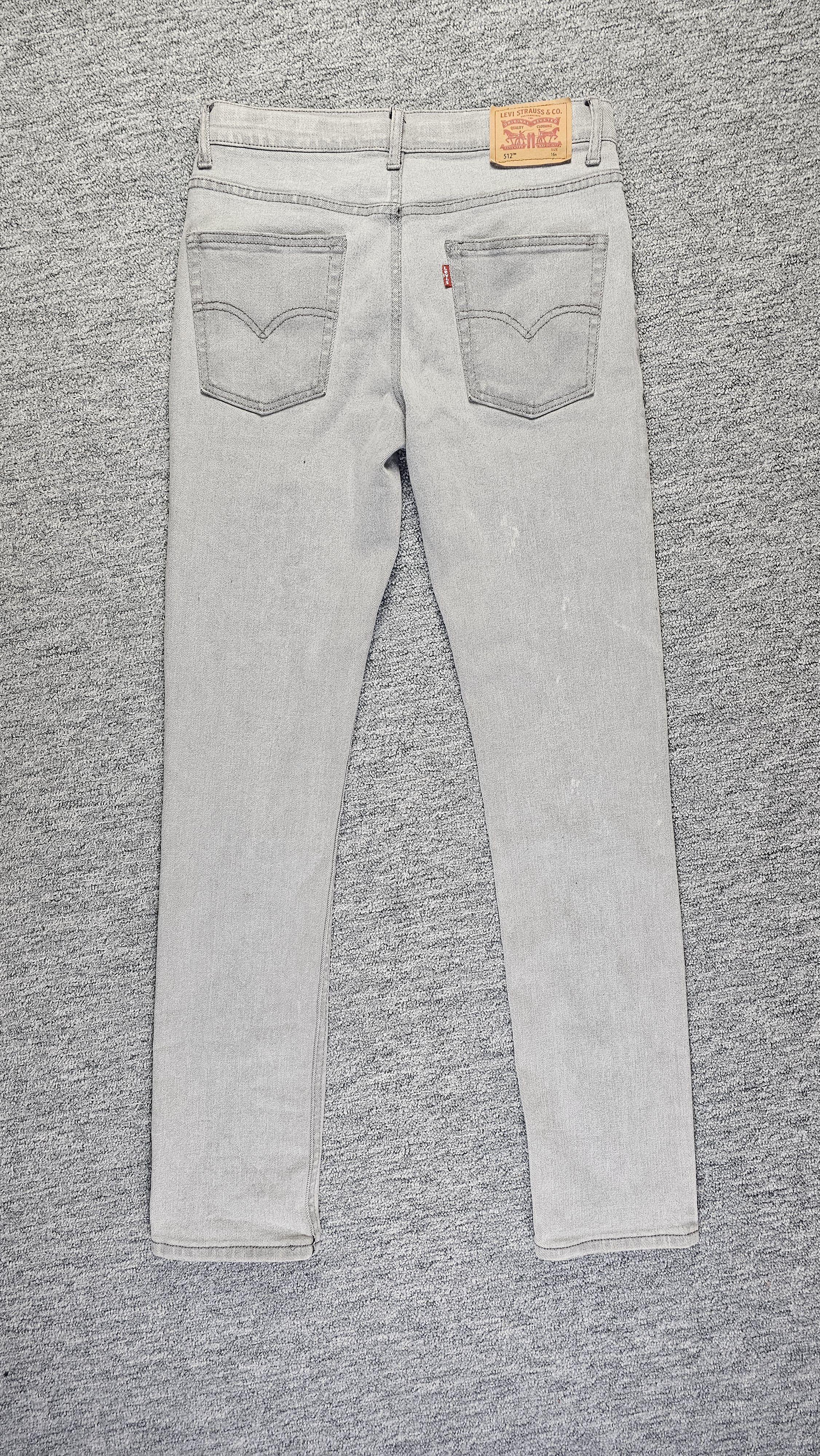 Levi's Levis 512 Slim Taper Jeans Women 29 Gray Heart Patch Y2K Size 29" - 2 Thumbnail