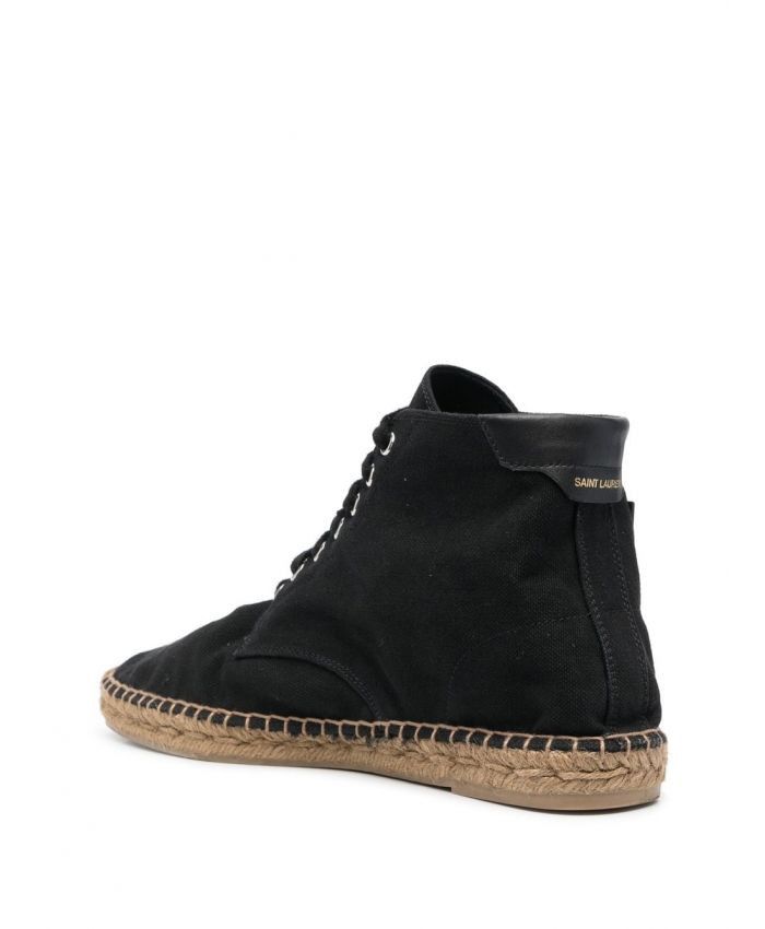 Saint Laurent Paris o1y0325 Logo Espadrilles in Black Size US 7 / EU 40 - 3 Thumbnail