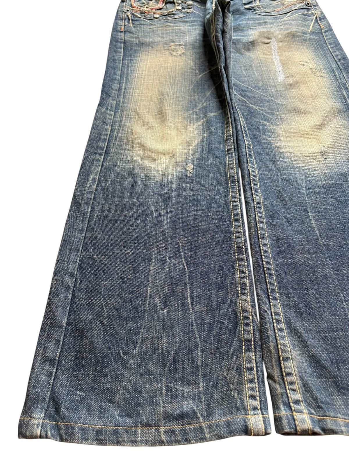 Hysteric Glamour Vintage Red Pepper Rusty Mud Wash Distress Baggy Jeans Size US 34 / EU 50 - 6 Thumbnail