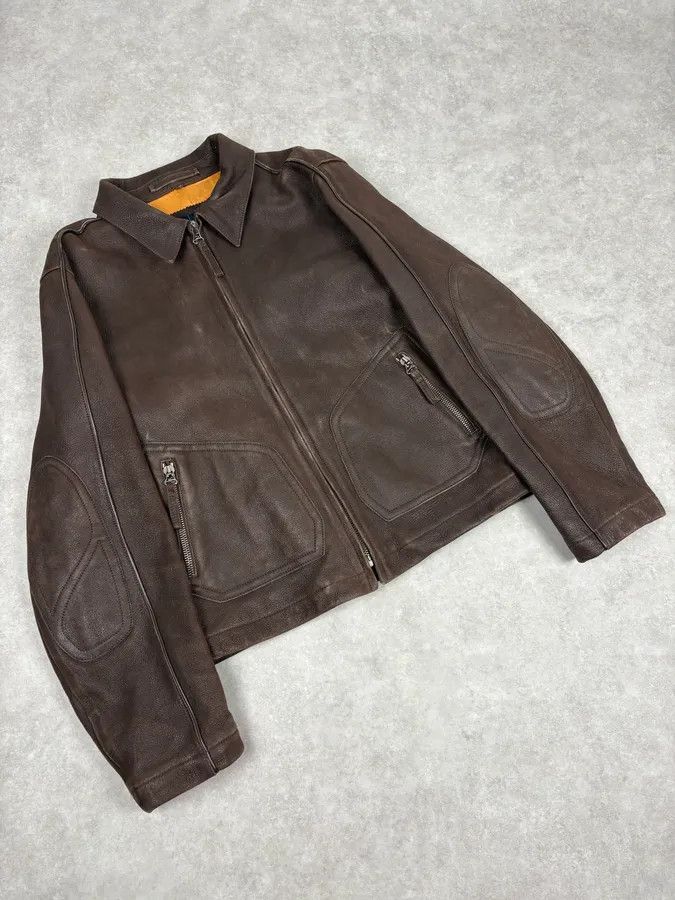 Armani 2000s Armani Brown Imperial Leather Jacket Size US M / EU 48-50 / 2 - 4 Thumbnail