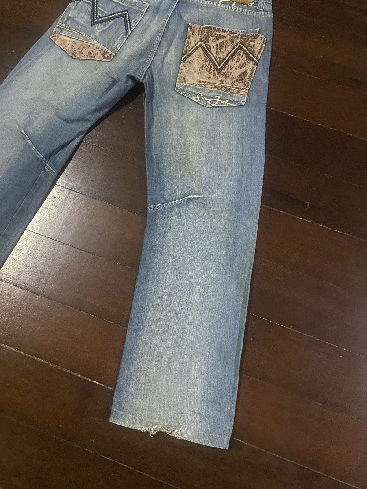 Anchor Blue × JNCO × Sean John Fire vintage SEAN JOHN WIDE LEG dirty mud wash Size US 34 / EU 50 - 3 Thumbnail