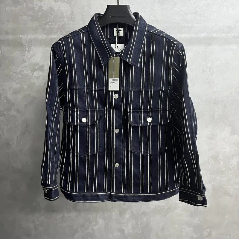 Dior Dior Women's Navy Striped Cotton Jacket 0089 Size L / US 10 / IT 46 - 1 Thumbnail
