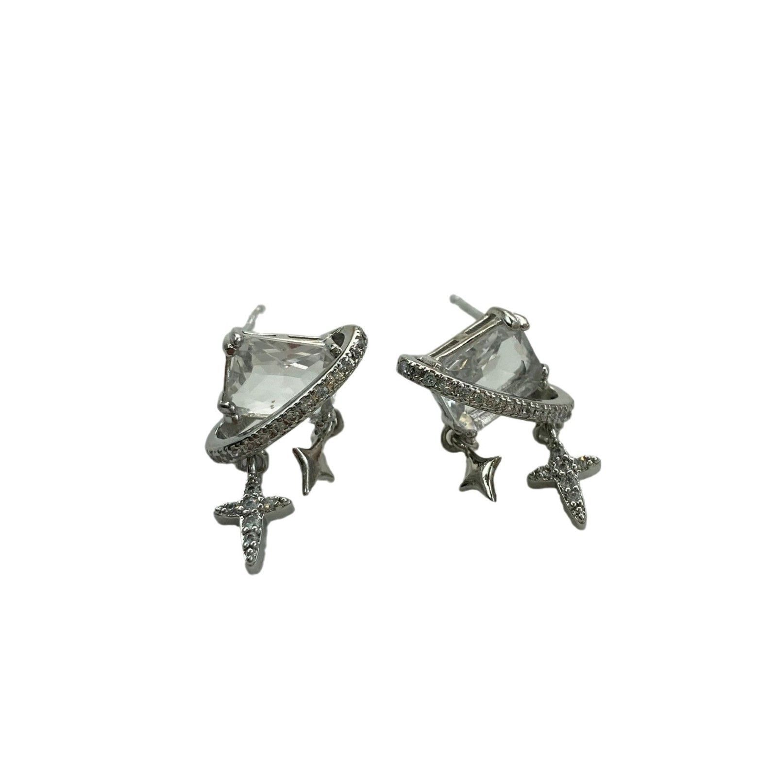 Jewelry Star Rare Earrings One Pairs Chrome Jewelry Size ONE SIZE - 5 Thumbnail