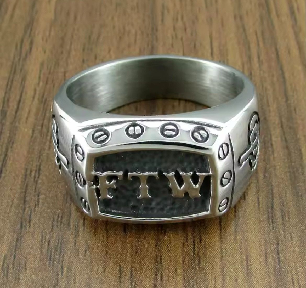 Vintage "FTW" Mechanical Screw Finger Ring (size 7-15) Size ONE SIZE - 3 Thumbnail