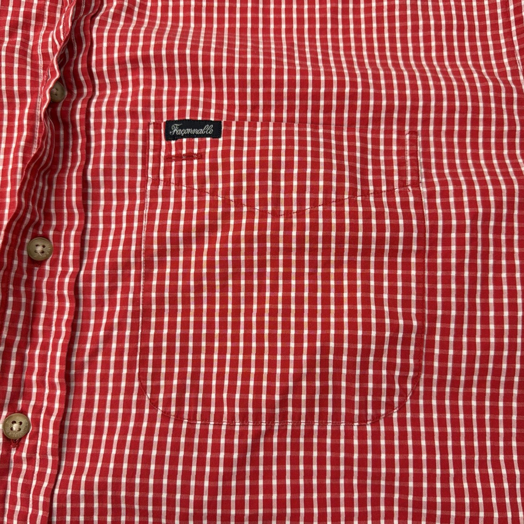 Faconnable VINTAGE Faconnable Shirt Mens L Red White Gingham Check Button-Down USA 90s Mens Size US L / EU 52-54 / 3 - 2 Thumbnail