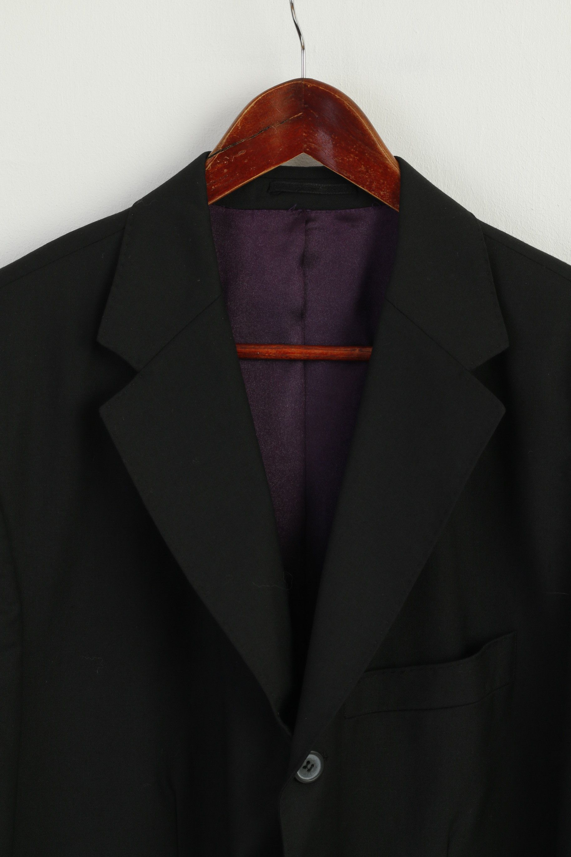 Katharine Hamnett London Katharine Hamnett Men 42 Blazer Black Wool 9207 Size 42R - 2 Thumbnail