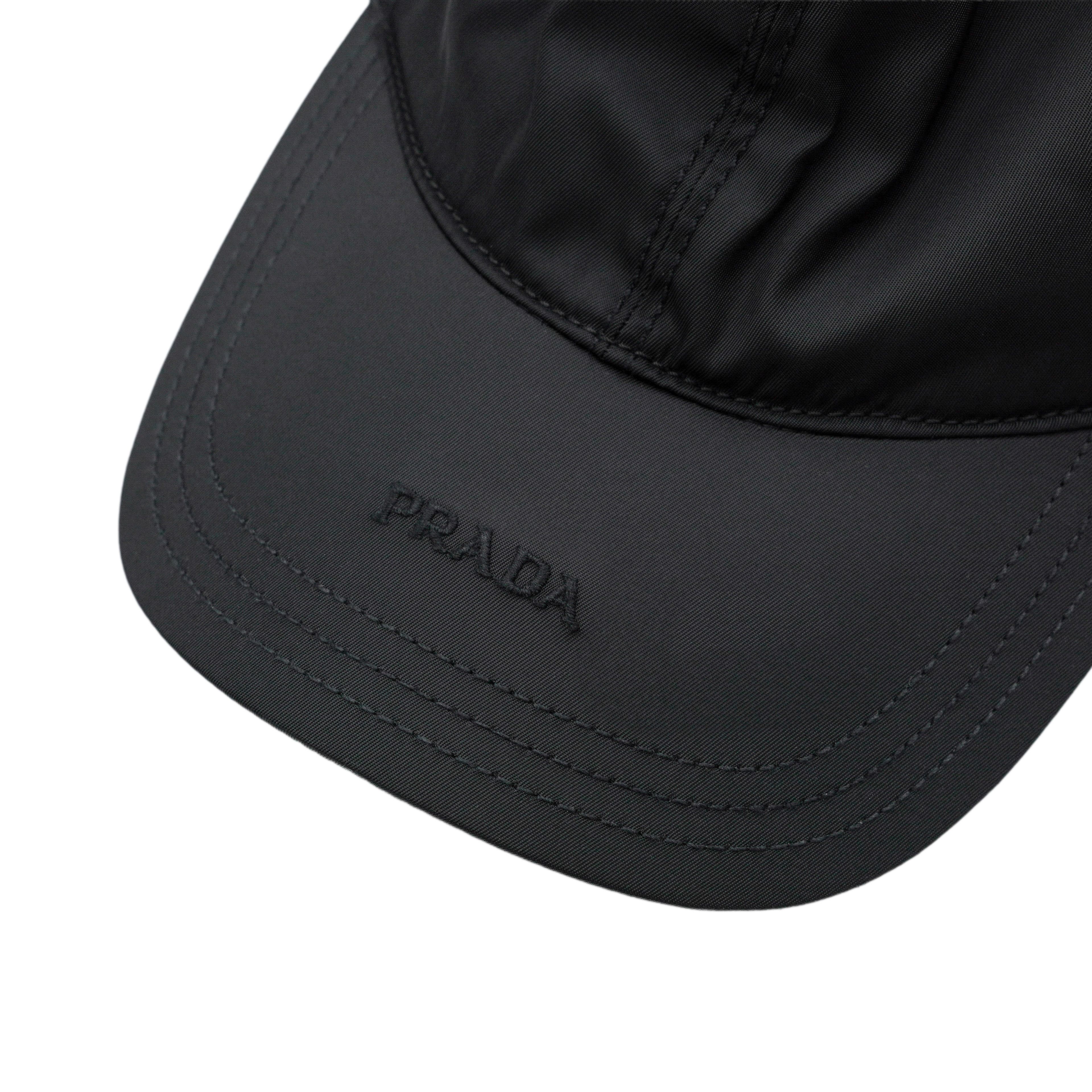 Prada Vintage Prada Black Nylon Embroidered Logo Baseball Cap Size ONE SIZE - 4 Thumbnail