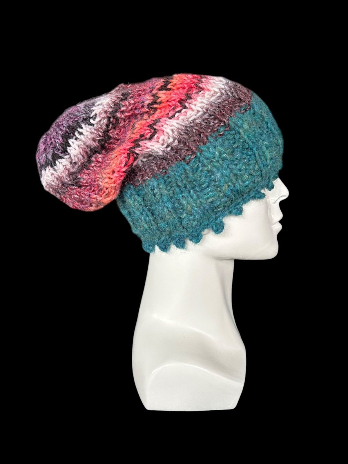 Japanese Brand × Kapital × Vintage Crochet Knitted Handmade Long Beanie Hats Rare ☠️☠️ Size ONE SIZE - 2 Thumbnail