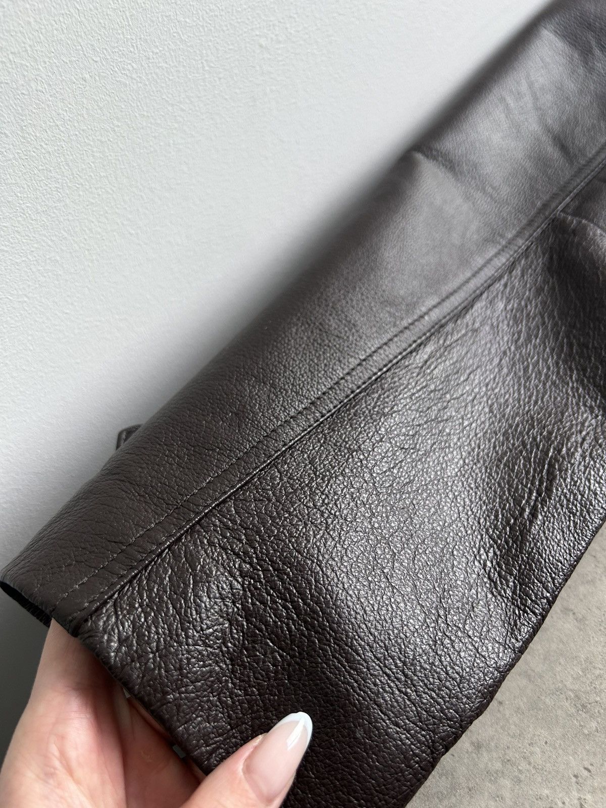 Vintage Vintage 100 % Leather Brown Trench Coat Size L / US 10 / IT 46 - 14 Thumbnail