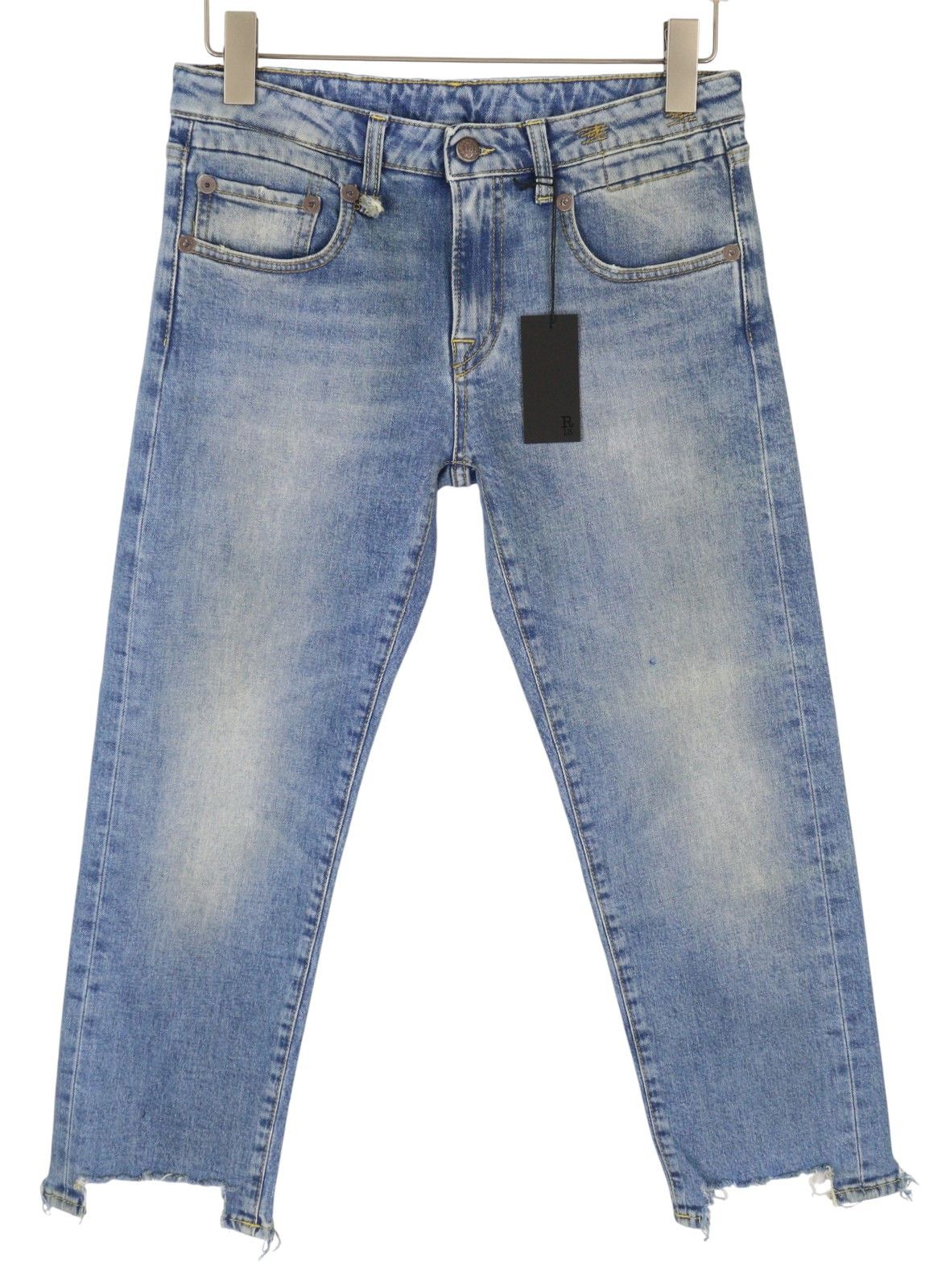 R13 BOY STRAIGHT W RIPS 28 Jasper Stretch Low Rise Blue 87165 Size 28" / US 6 / IT 42 - 2 Thumbnail