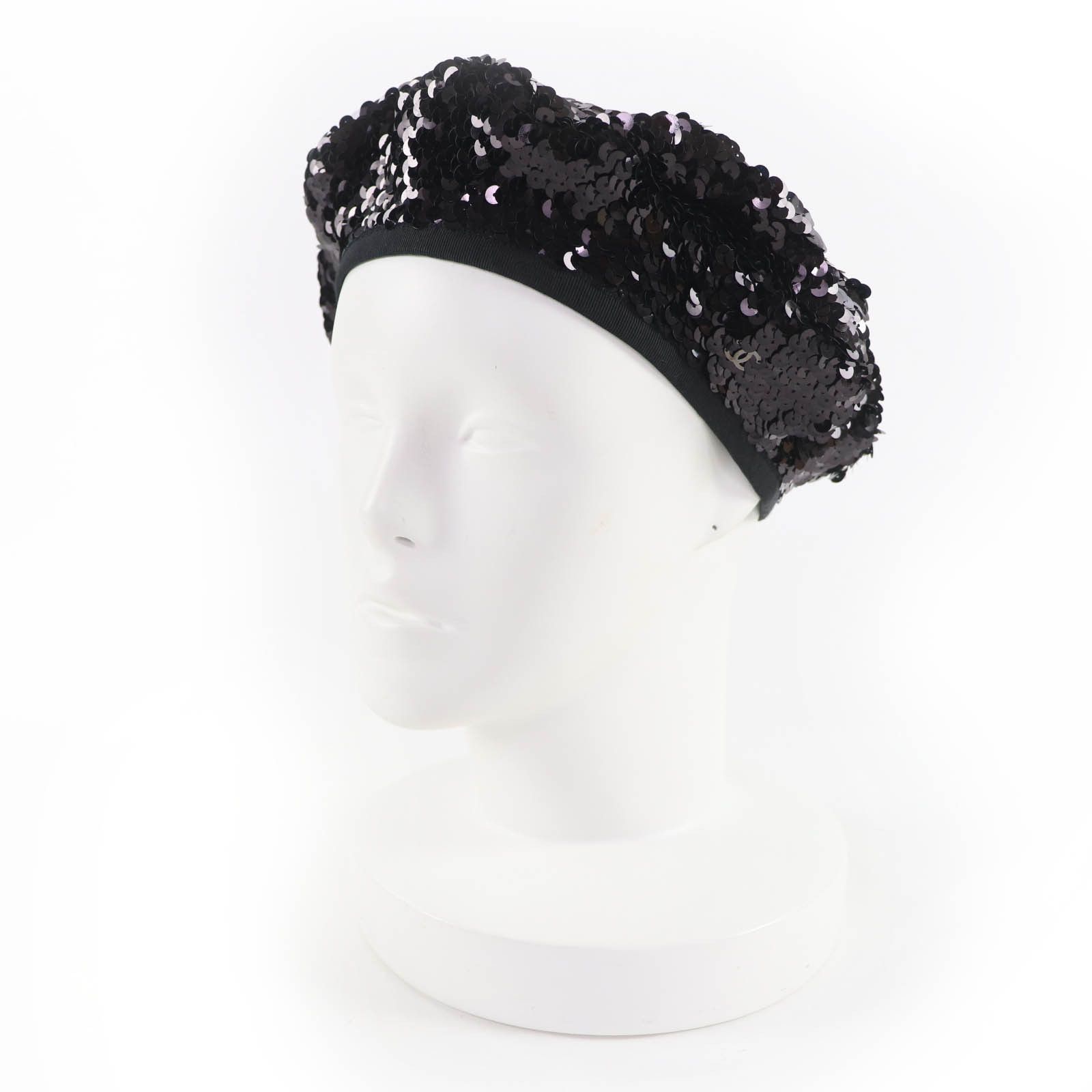 Chanel Chanel CHANEL COCO Mark Silk Lining Beret Textile Hats DUTY FREE for USA Size ONE SIZE - 1 Thumbnail