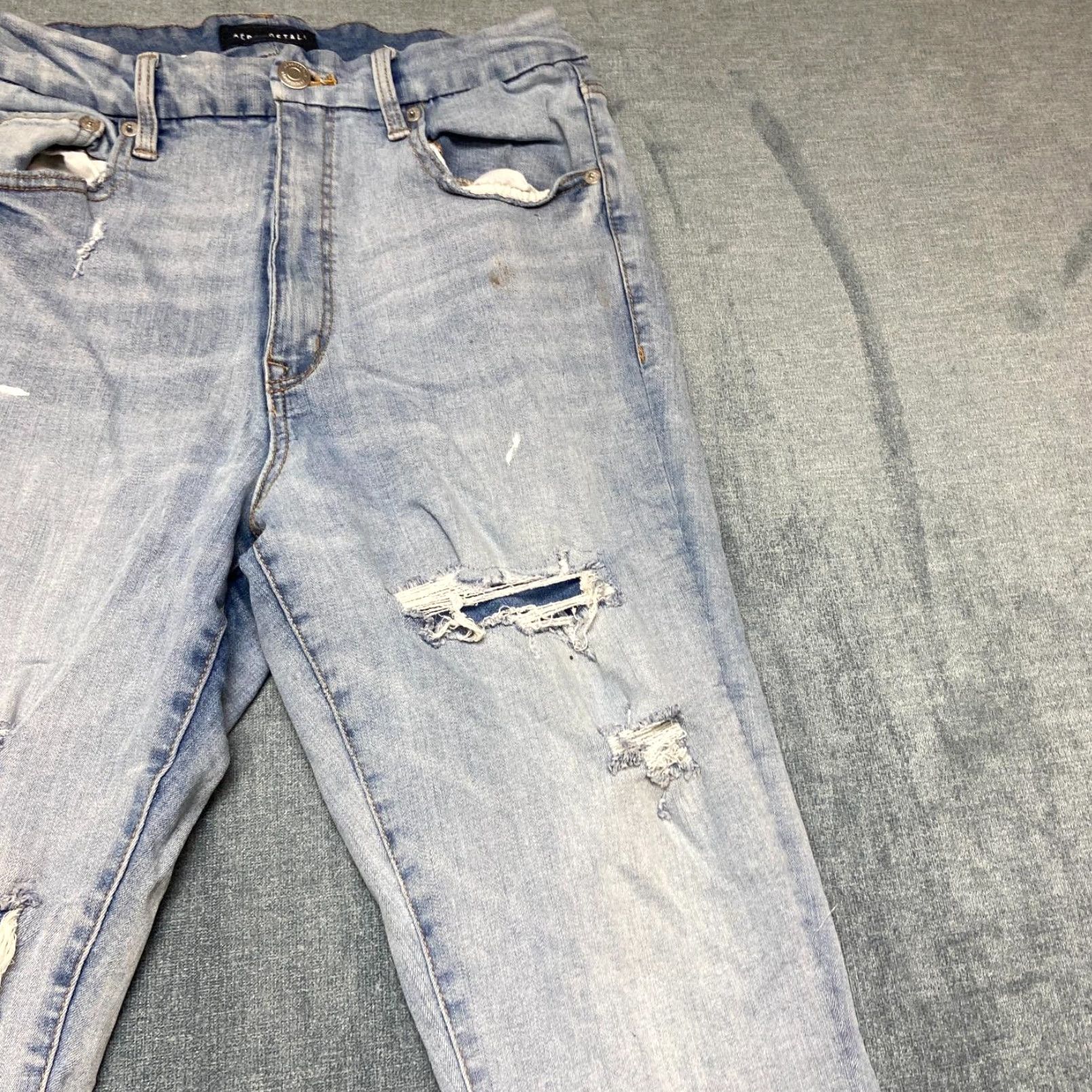 Aeropostale Aeropostale Curvy Jegging Jeans Womens 14 Blue Distressed Frayed Hem High Rise Size 36" / US 14 / IT 50 - 5 Thumbnail