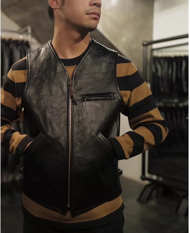 The Real McCoy's The Real McCoys Sise36 BUCO LEATHER ALPACA Vest Size US M / EU 48-50 / 2 - 6 Thumbnail