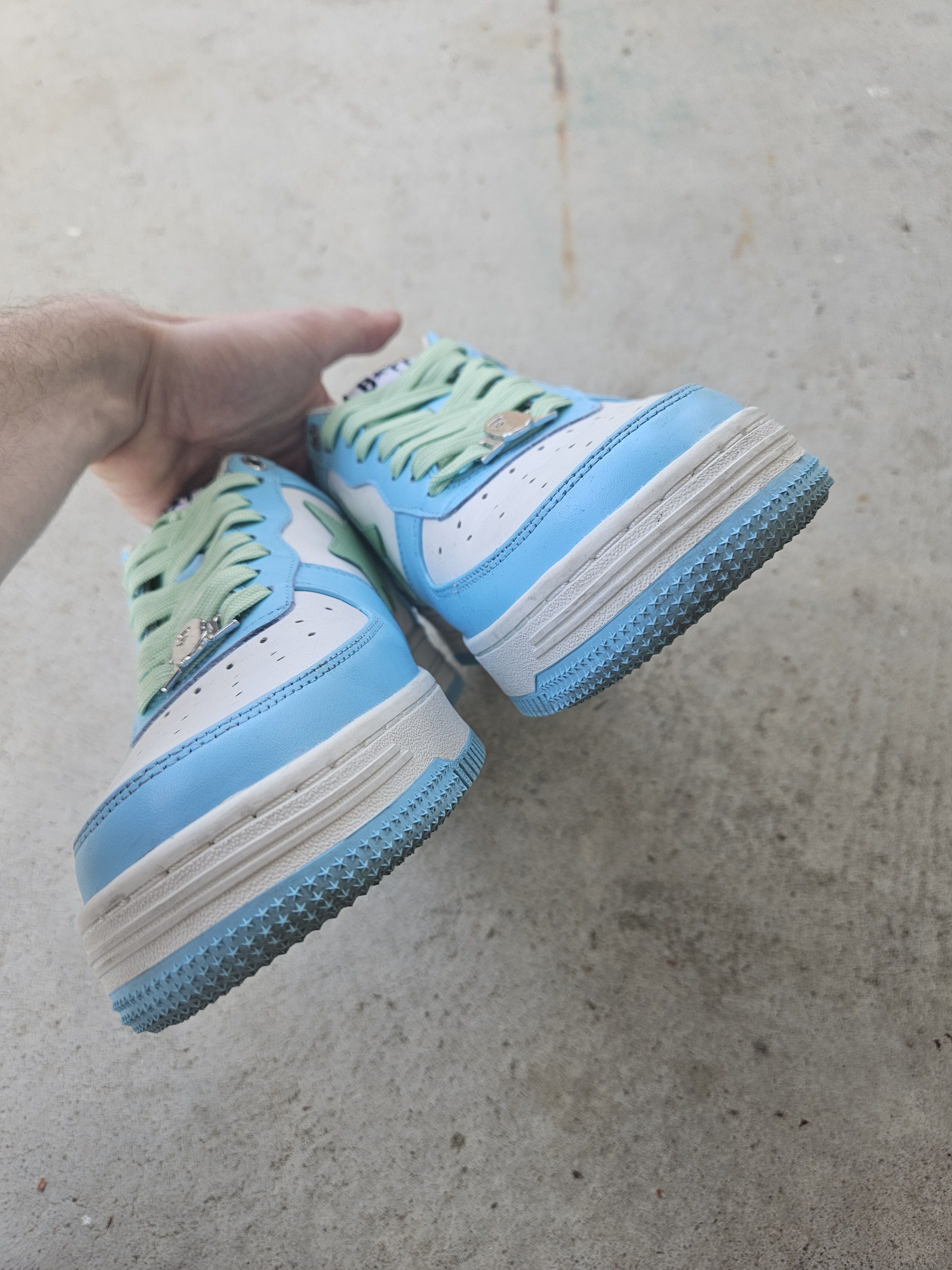 Bape Bapesta Pastel Pack Sax Blue Green Sneakers Size US 11 / EU 44 - 7 Thumbnail