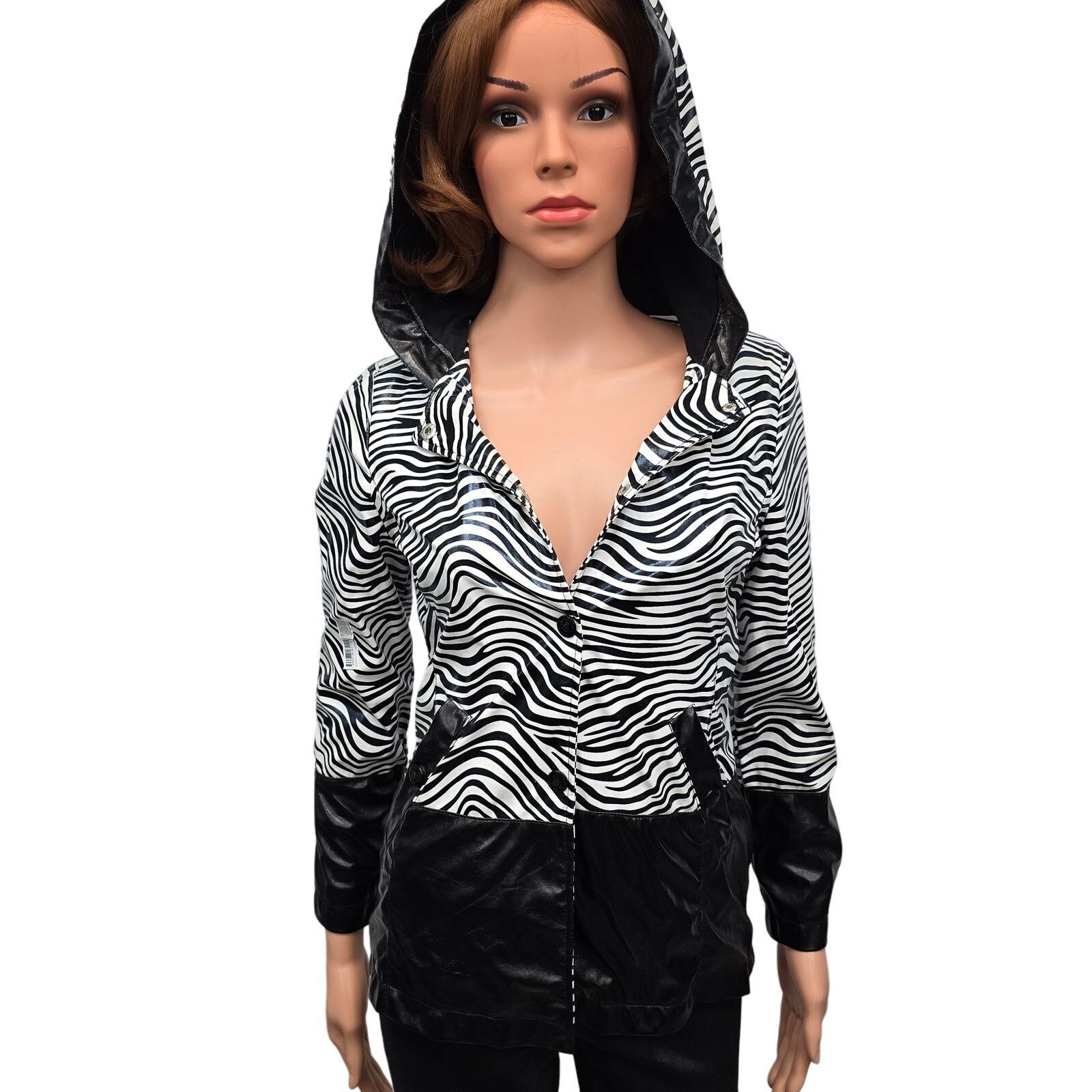 Other Dollhouse Hooded Rain Jacket Animal Print Elbow Patch S/M Size ONE SIZE - 2 Thumbnail