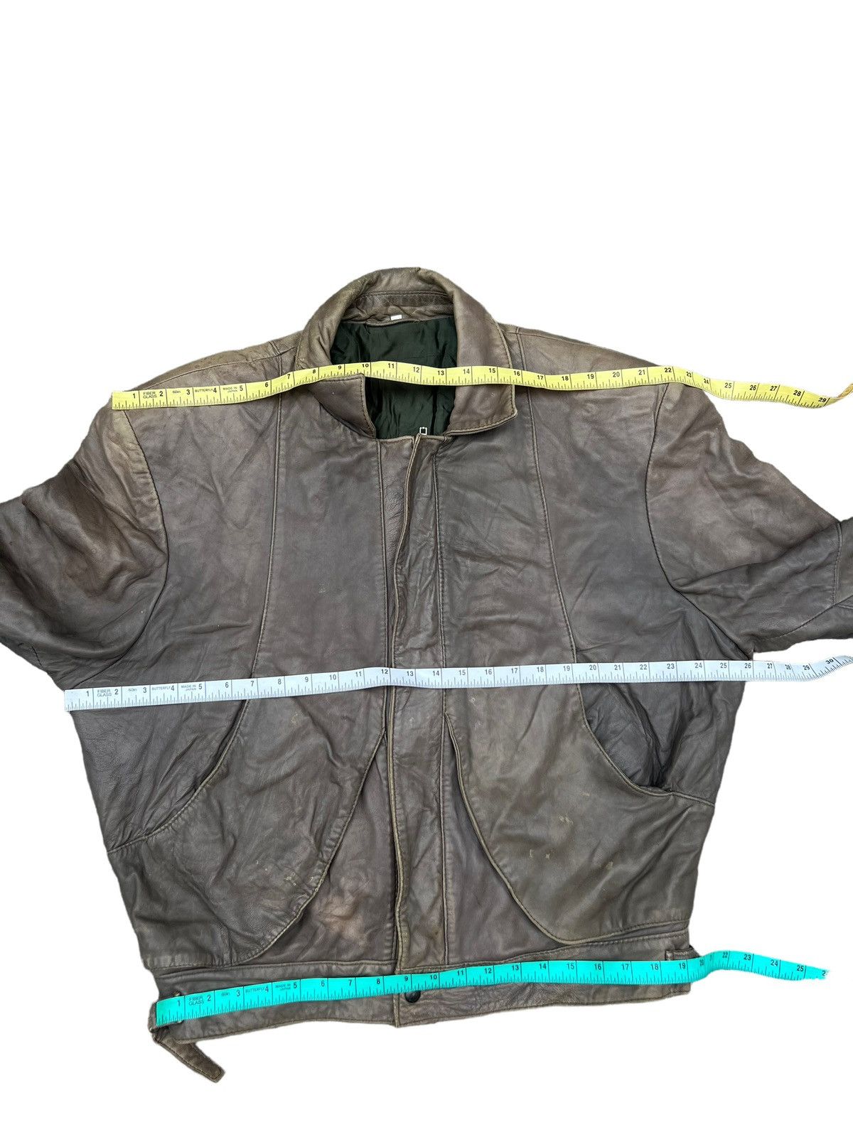 Leather Vintage Trashed Oliver Strelli Leather Jacket Size US XL / EU 56 / 4 - 3 Thumbnail