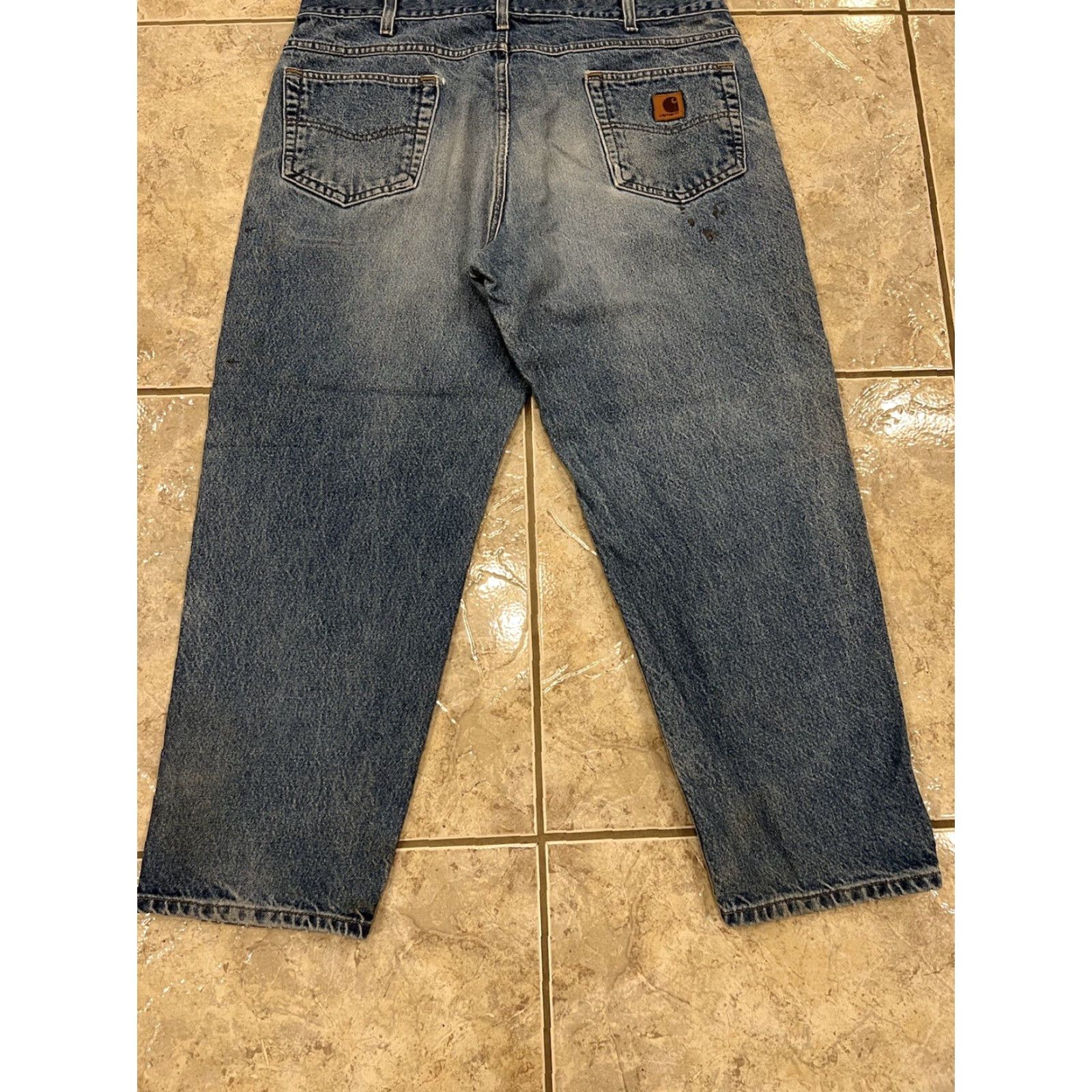 Carhartt Carhartt Jeans Men 40x28 B17 DST Relaxed Fit Denim Blue Distressed 5-Pocket Regular Size Type: Jeans Mens Regular Blue 40x28 Size US 40 / EU 56 - 3 Thumbnail