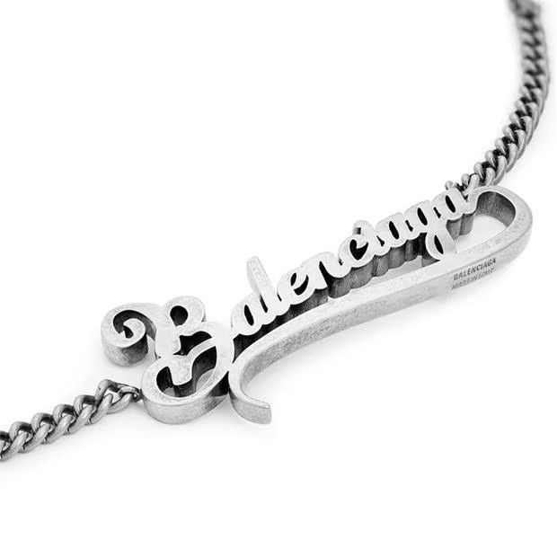 Balenciaga o1g2r1mq0924 Size: OS / Typo Valentine Necklace in Silver Size ONE SIZE - 3 Thumbnail