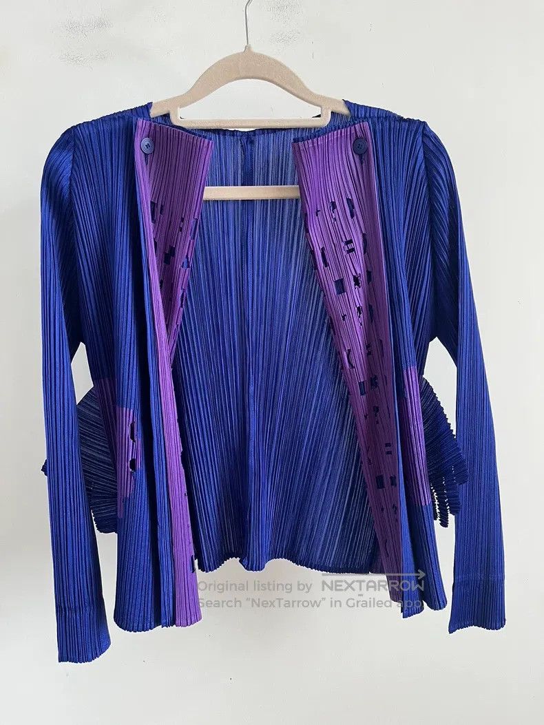 Issey Miyake Issey Miyake Blue Coat Size L / US 10 / IT 46 - 1 Thumbnail