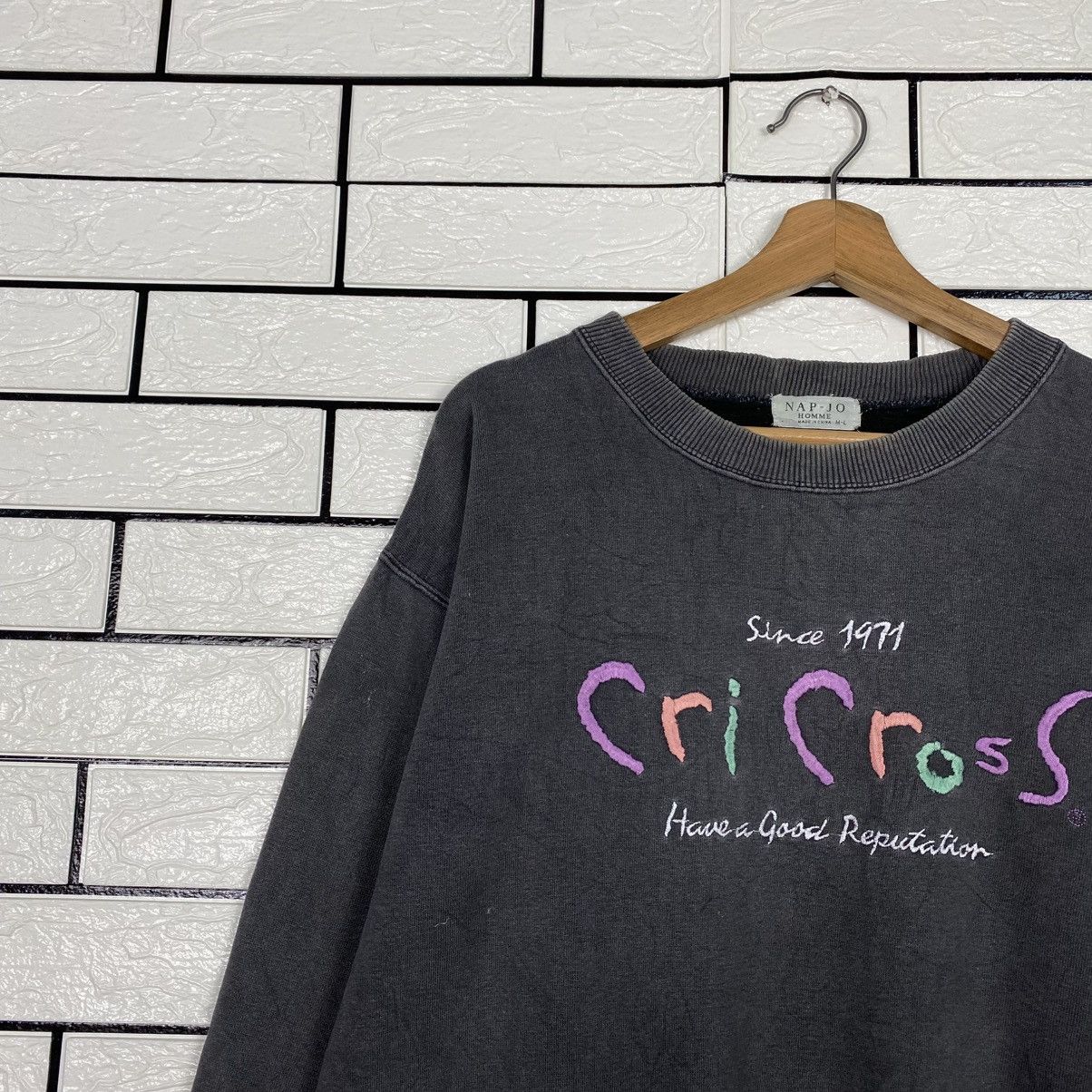 Japanese Brand 📌Vintage Sweatshirt Cri Cross Big Logo Issey Miyake Size US M / EU 48-50 / 2 - 8 Thumbnail