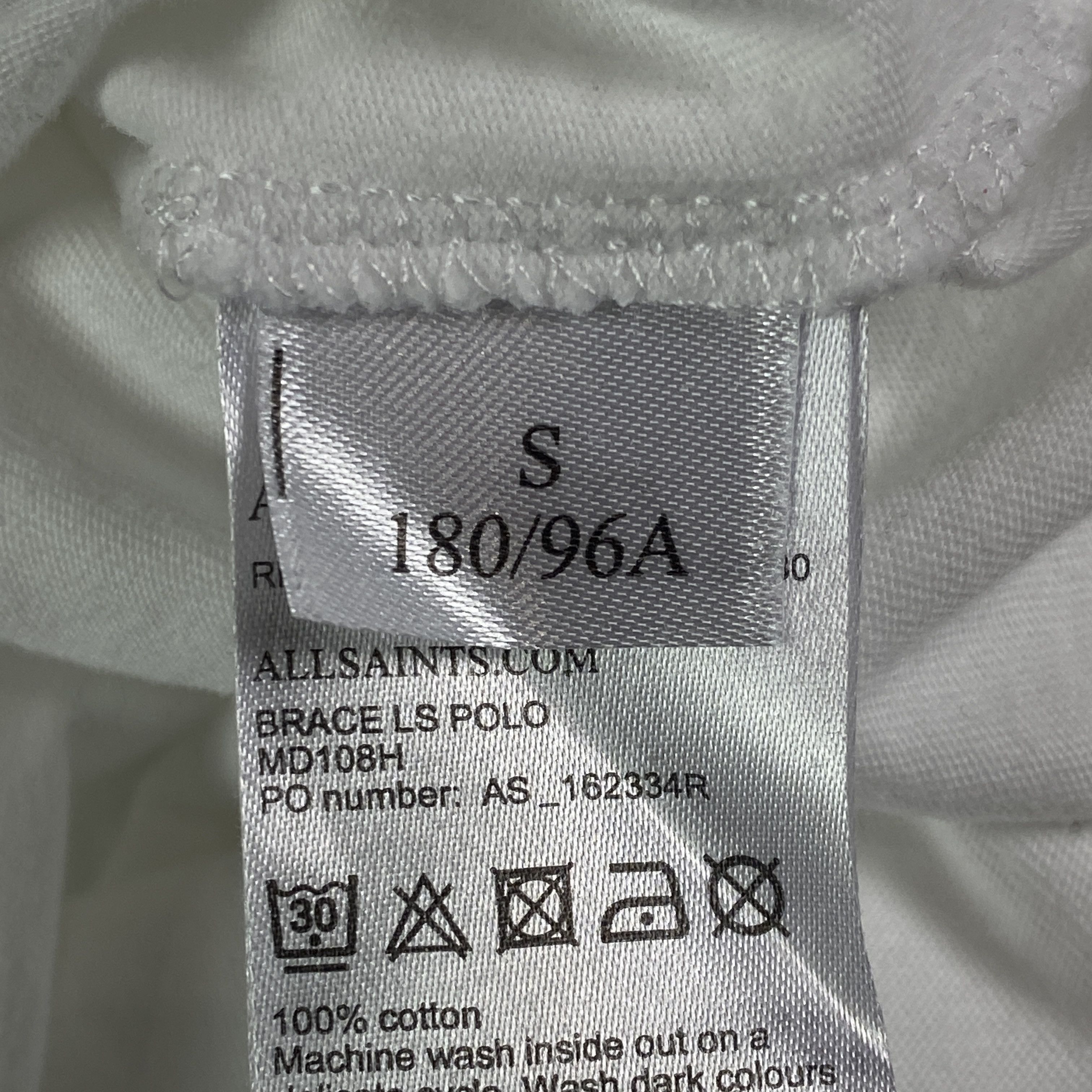Allsaints Men’s Polo Long Sleeve Sweatshirt Allsaints Size S White Size US S / EU 44-46 / 1 - 5 Thumbnail