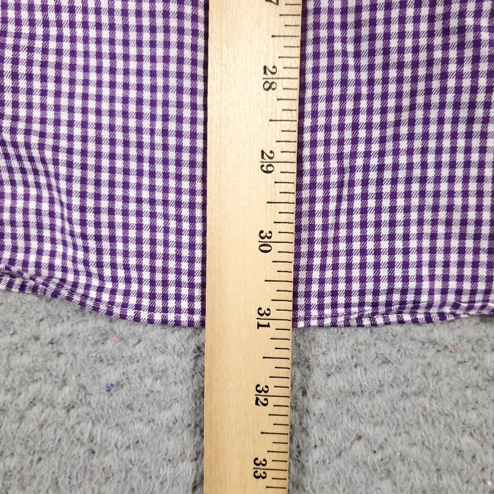 Tommy Hilfiger Tommy Hilfiger Dress Shirt Mens 15 Purple Check Long Sleeve Button Up Size 40R - 5 Thumbnail