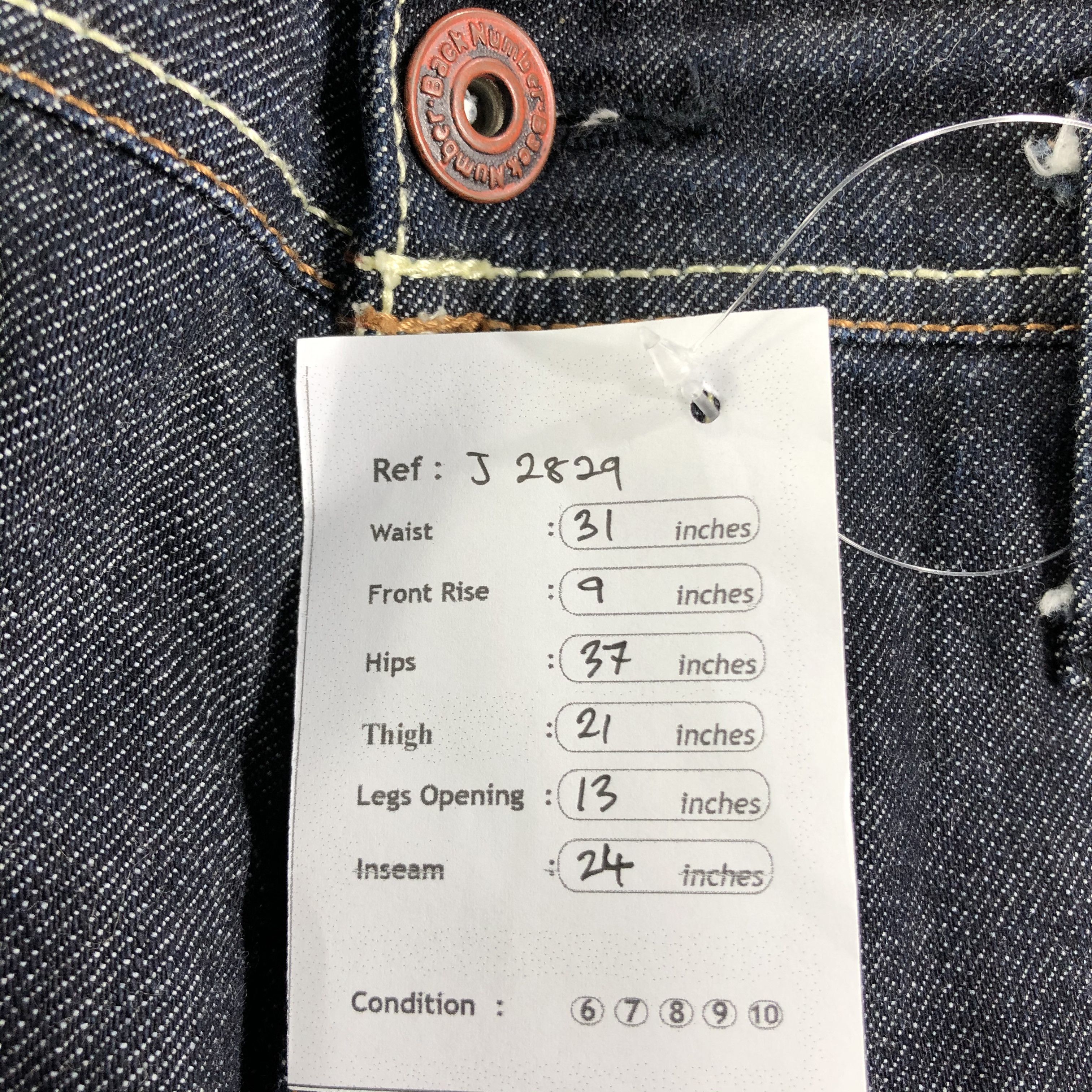 Japanese Brand Japanese Brand Back Number Redline Jeans-J2829 Size US 31 - 11 Thumbnail