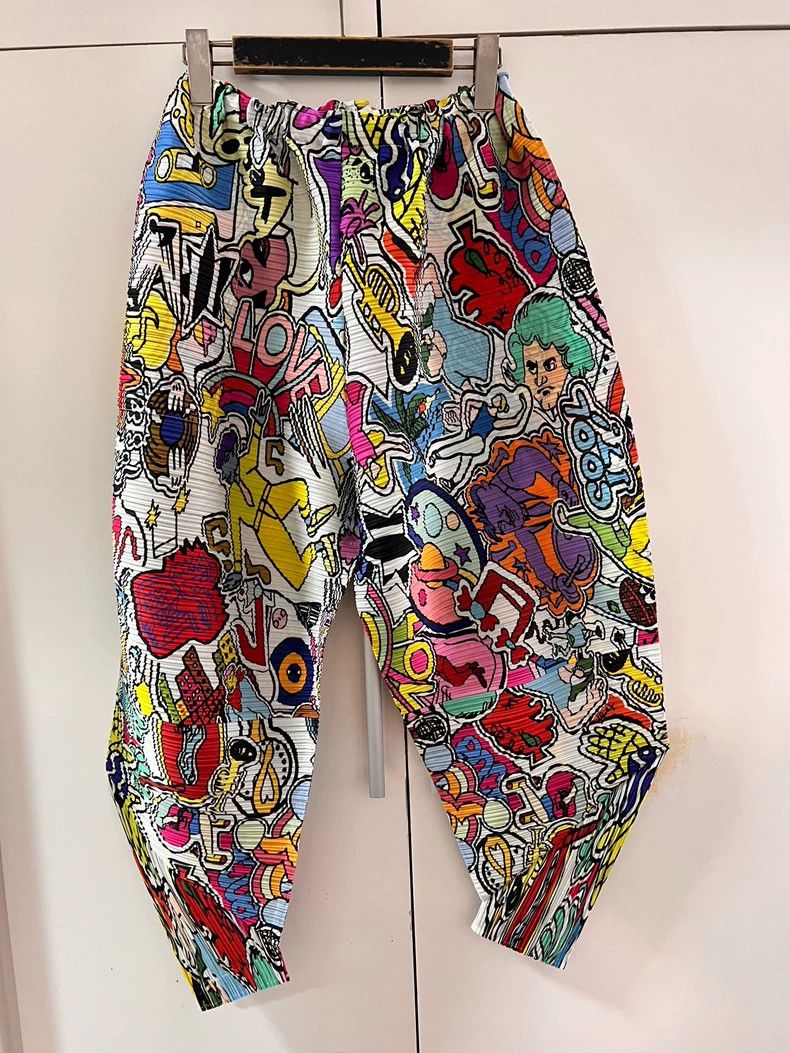 Issey Miyake issey miyake size:3 Graffiti chicken leg pants Size 42" / US 20 - 1 Thumbnail