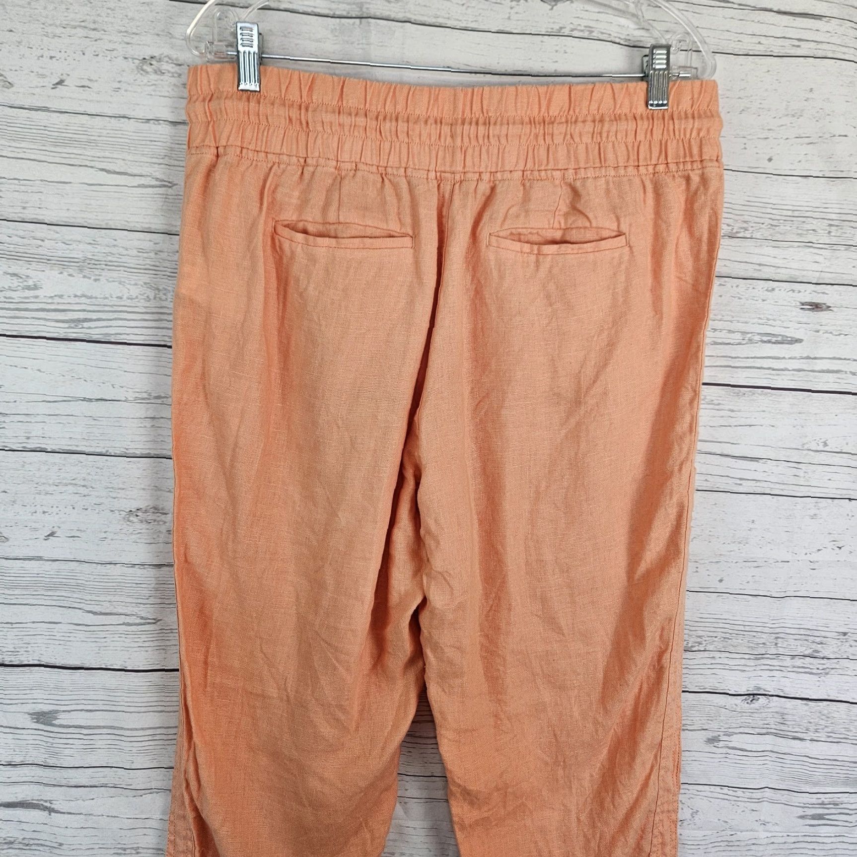 Athleta Athleta Womens Cabo Linen Jogger Sz 12 Orange High Rise Zip Pockets Shirt Pants Womens Size 34" / US 12 / IT 48 - 4 Thumbnail