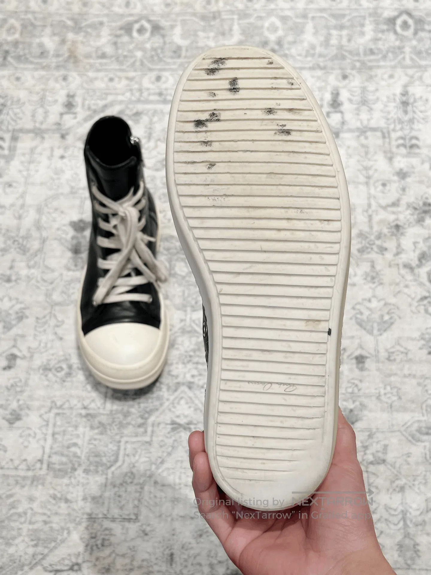 Rick Owens Rick Owens High-Top Leather Sneakers. Size US 7 / EU 40 - 9 Thumbnail