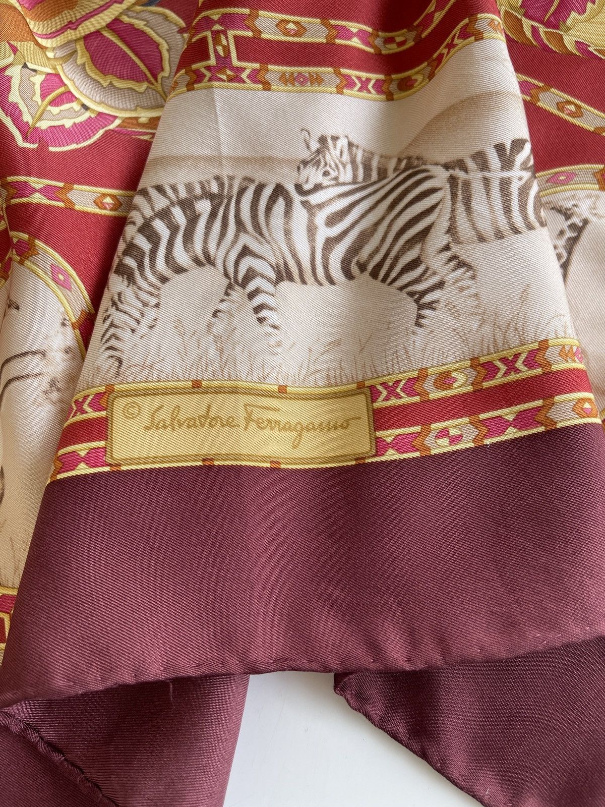 Salvatore Ferragamo Vintage Salvatore Ferragamo Animal Printed Silk Scarves Size ONE SIZE - 3 Thumbnail