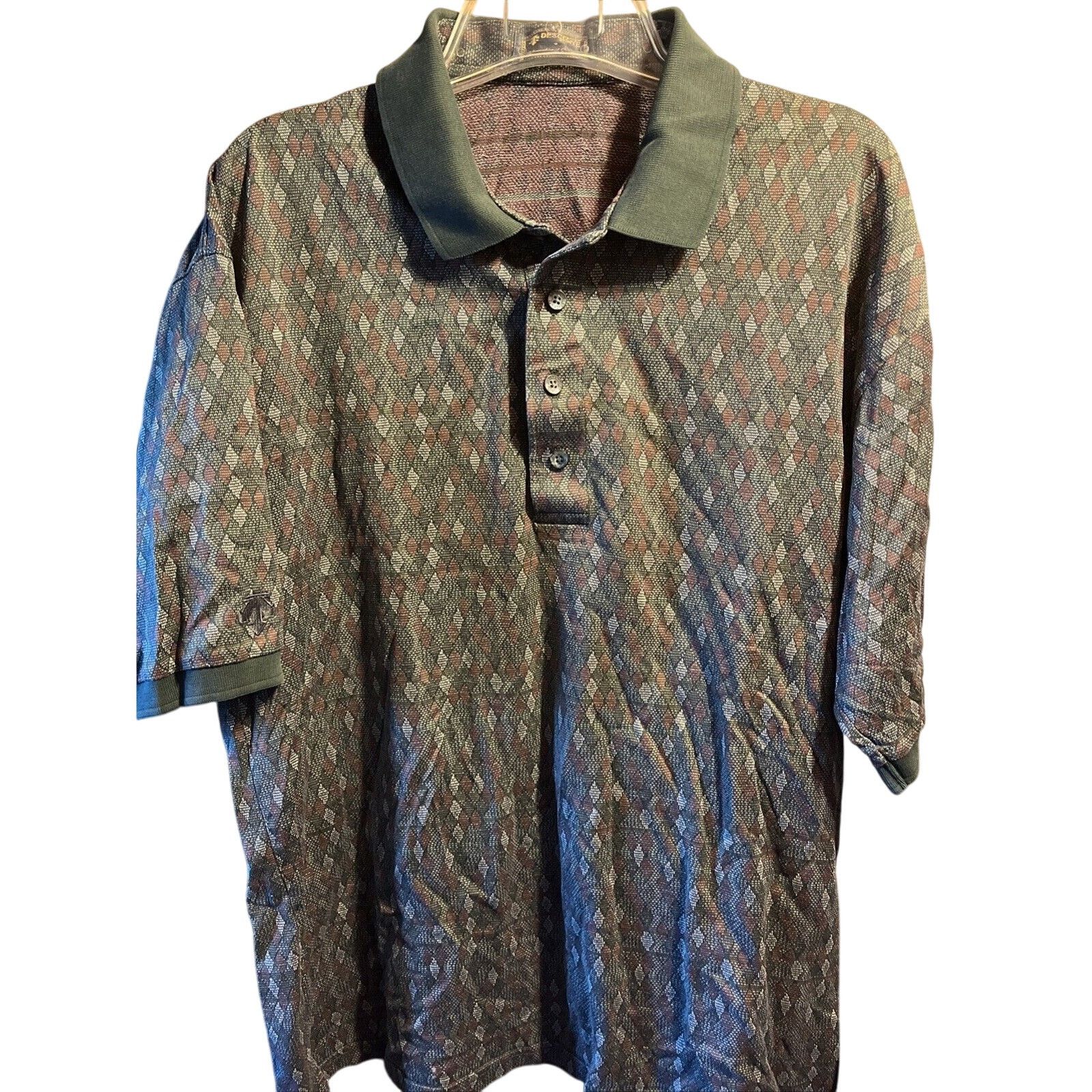 Descente Descente Men’s L Polo Shirt Golf Gray Abstract Geometric SS Size US L / EU 52-54 / 3 - 1 Thumbnail