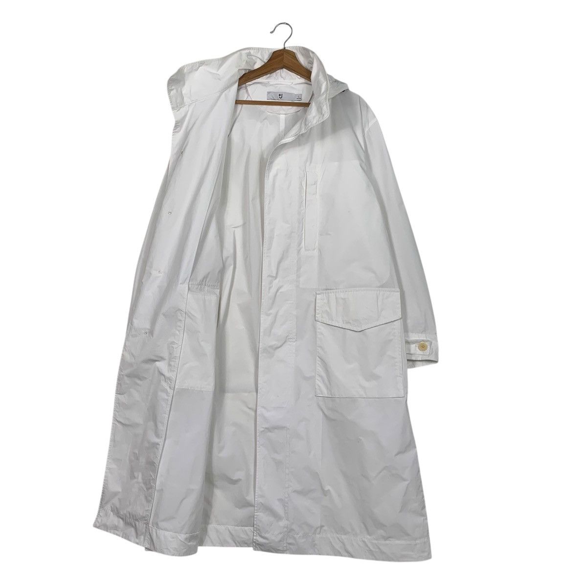 Jil Sander × Uniqlo Uniqlo Jil Sander Pure White Hooded Overcoat Size US L / EU 52-54 / 3 - 11 Thumbnail