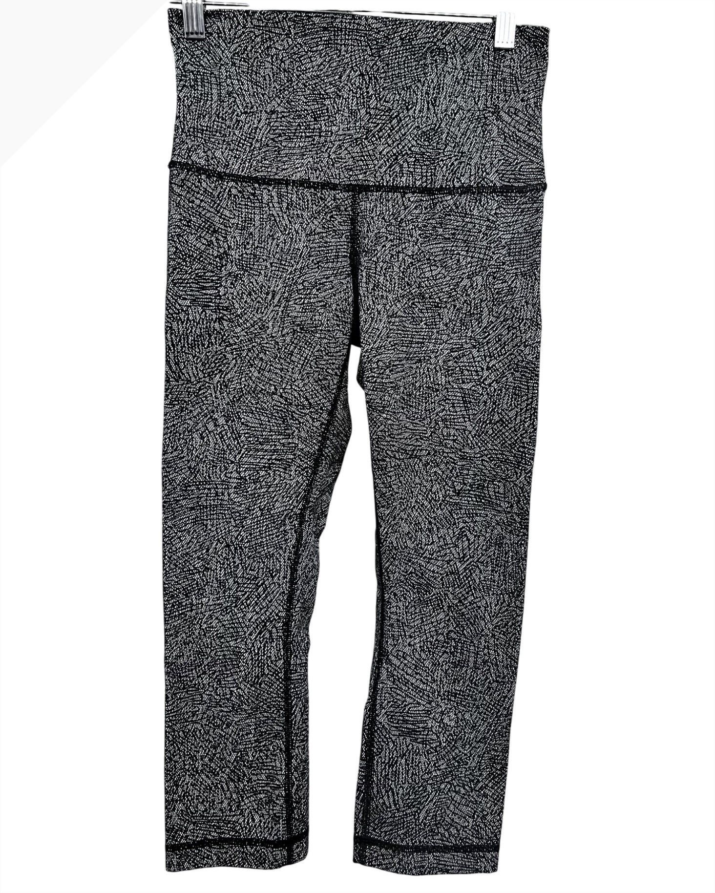 Lululemon Lululemon Wunder Under Crop Ripple Jacquard Black Leggings 6 Size 28" / US 6 / IT 42 - 4 Thumbnail