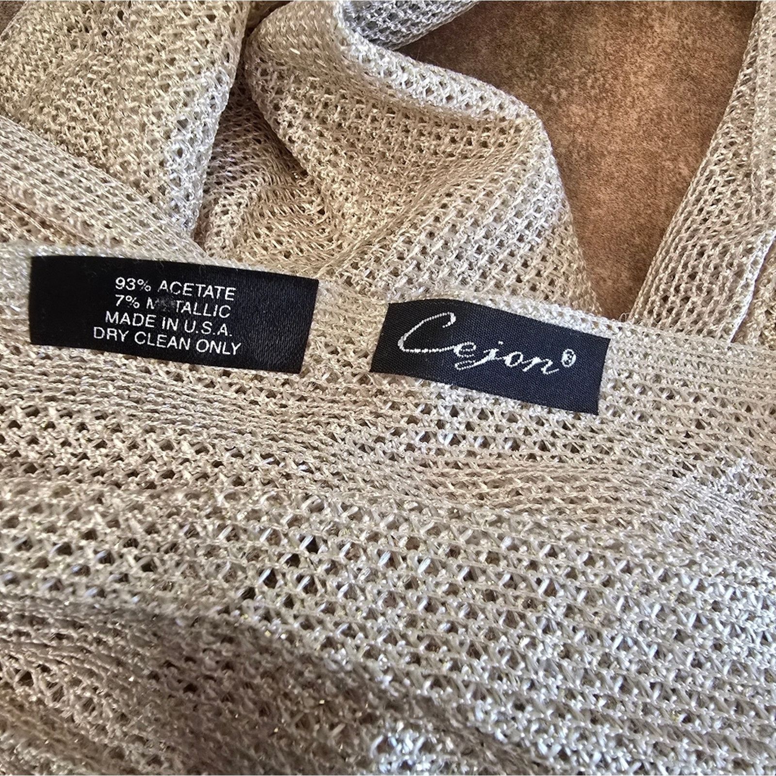 Other Cream Golden | CEJON | Fringed Scarf Size ONE SIZE - 3 Thumbnail
