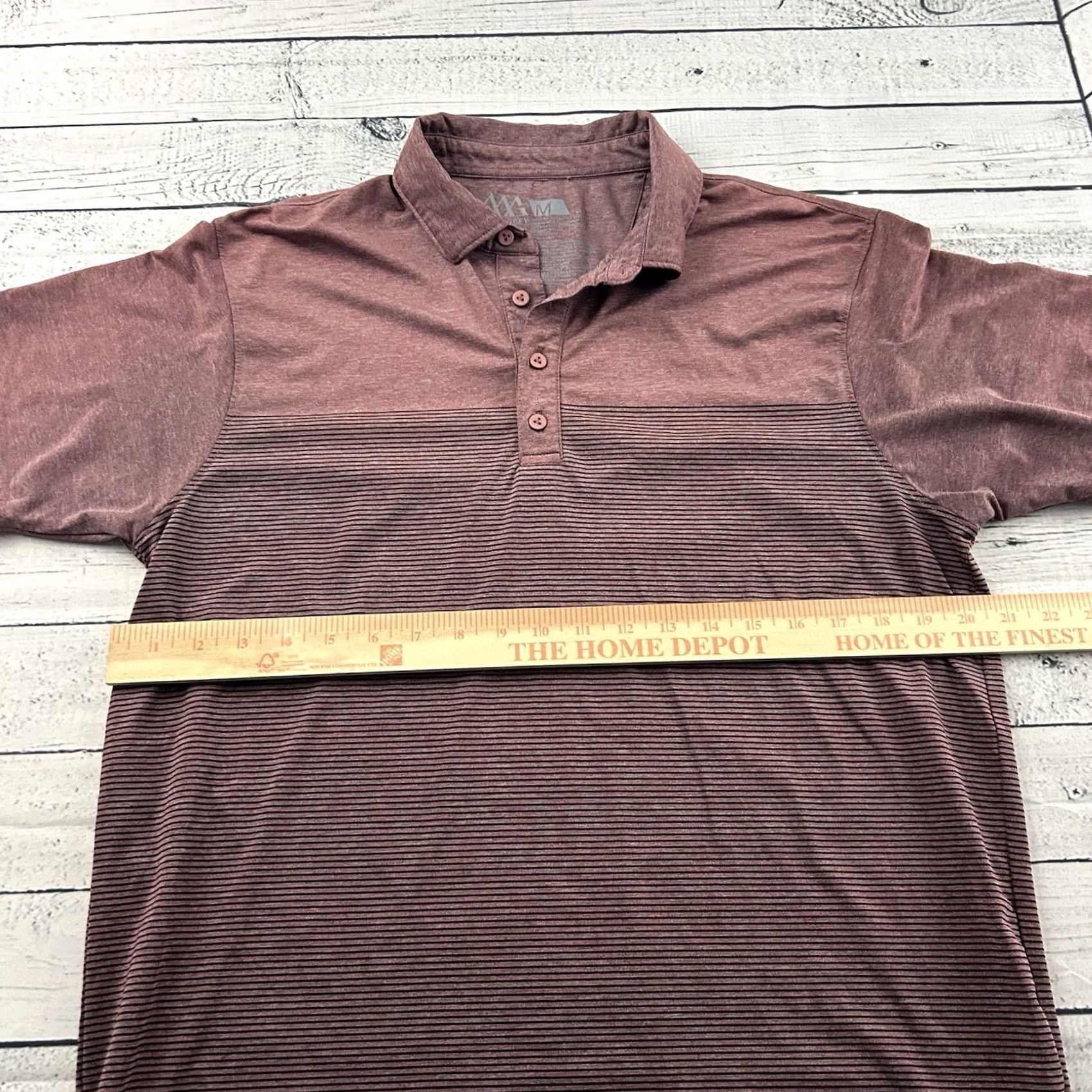 Vintage Matte Grey The Original Short Sleeve Striped Golf Polo Shirt Men's M Maroon Red Shirt Size US M / EU 48-50 / 2 - 4 Thumbnail