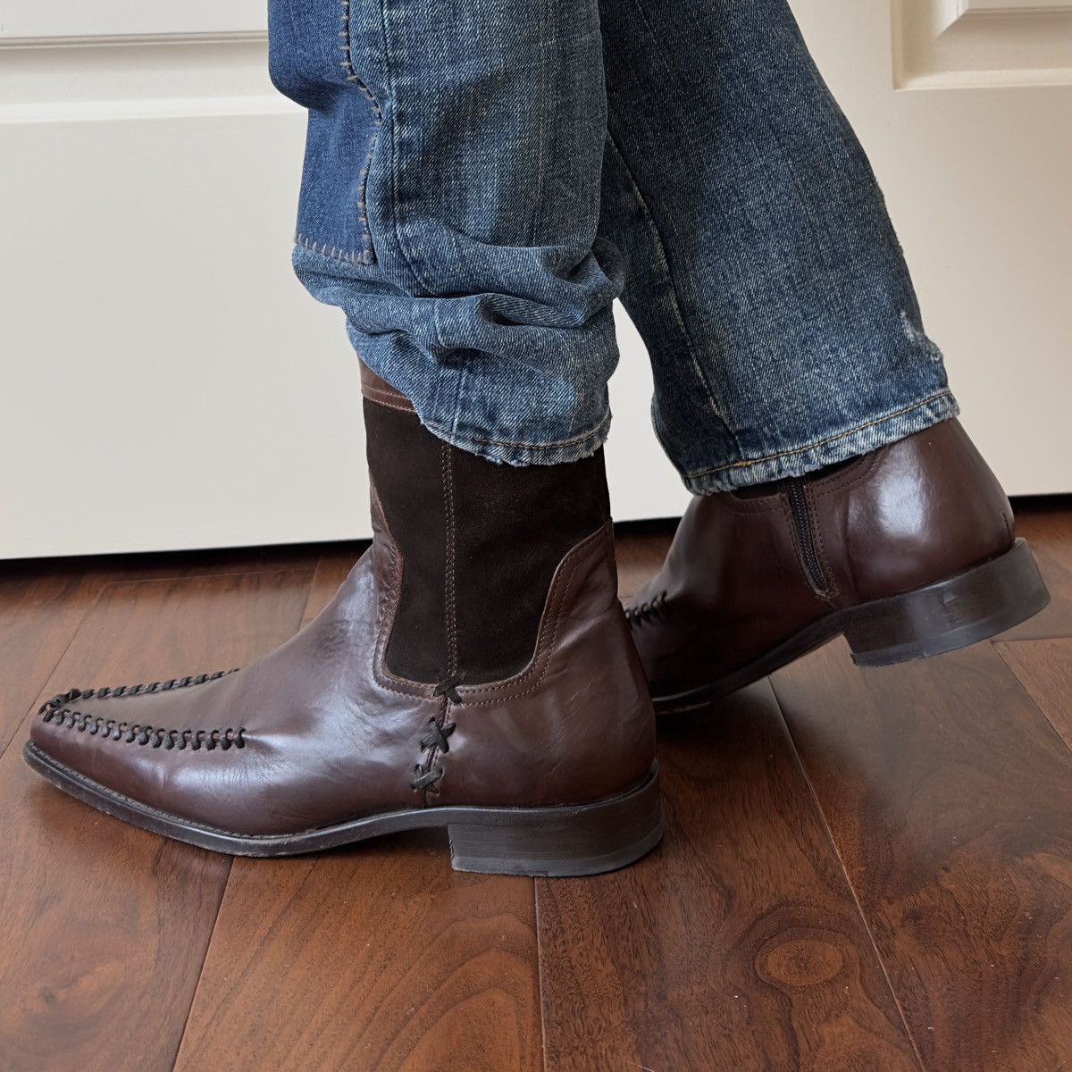 Dsquared2 Dsquared2 F/W 2003 Brown Leather Moc-Toe Zip Ankle Boots Size US 8.5 / EU 41-42 - 5 Thumbnail