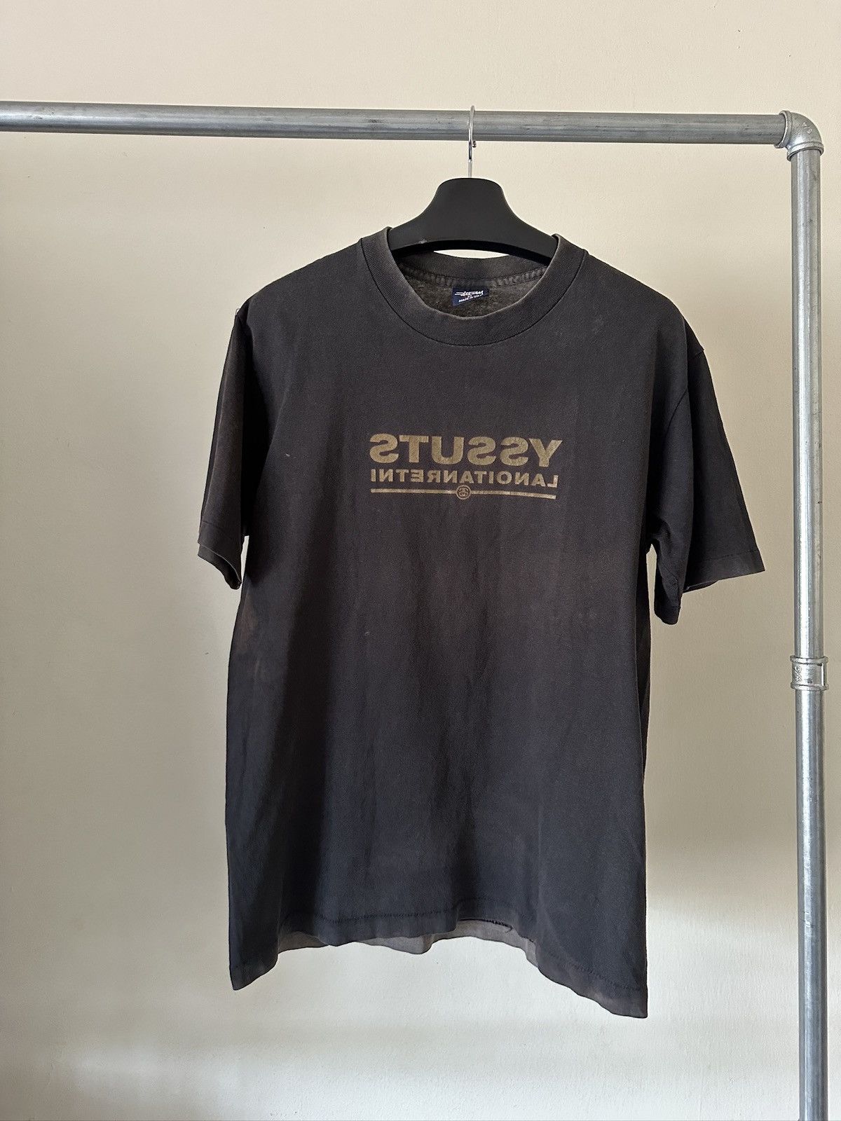 1990s Vintage Stussy Reverse Text Sun faded Tshirt