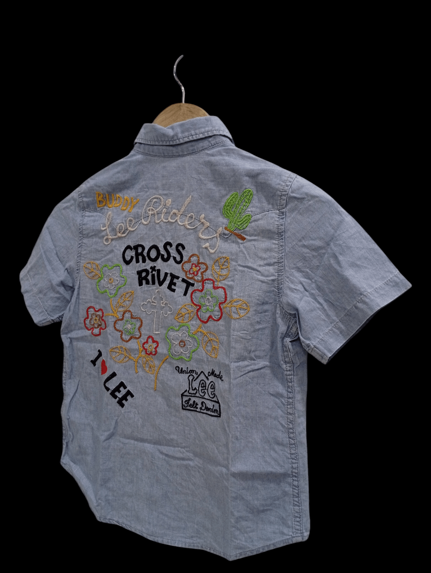 Lee × Vintage 🔥🔥Lee Riders Kids Boys Embroidery Denim Shirt Size US XXS / EU 40 - 21 Thumbnail