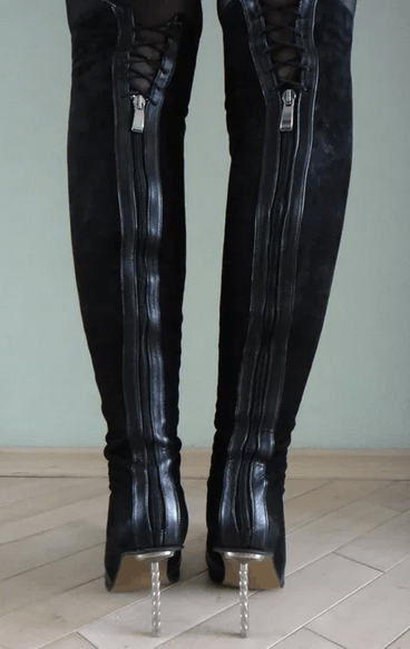 Other Avant garde Y2k Italian leather high boots Size US 8 / IT 38 - 3 Thumbnail