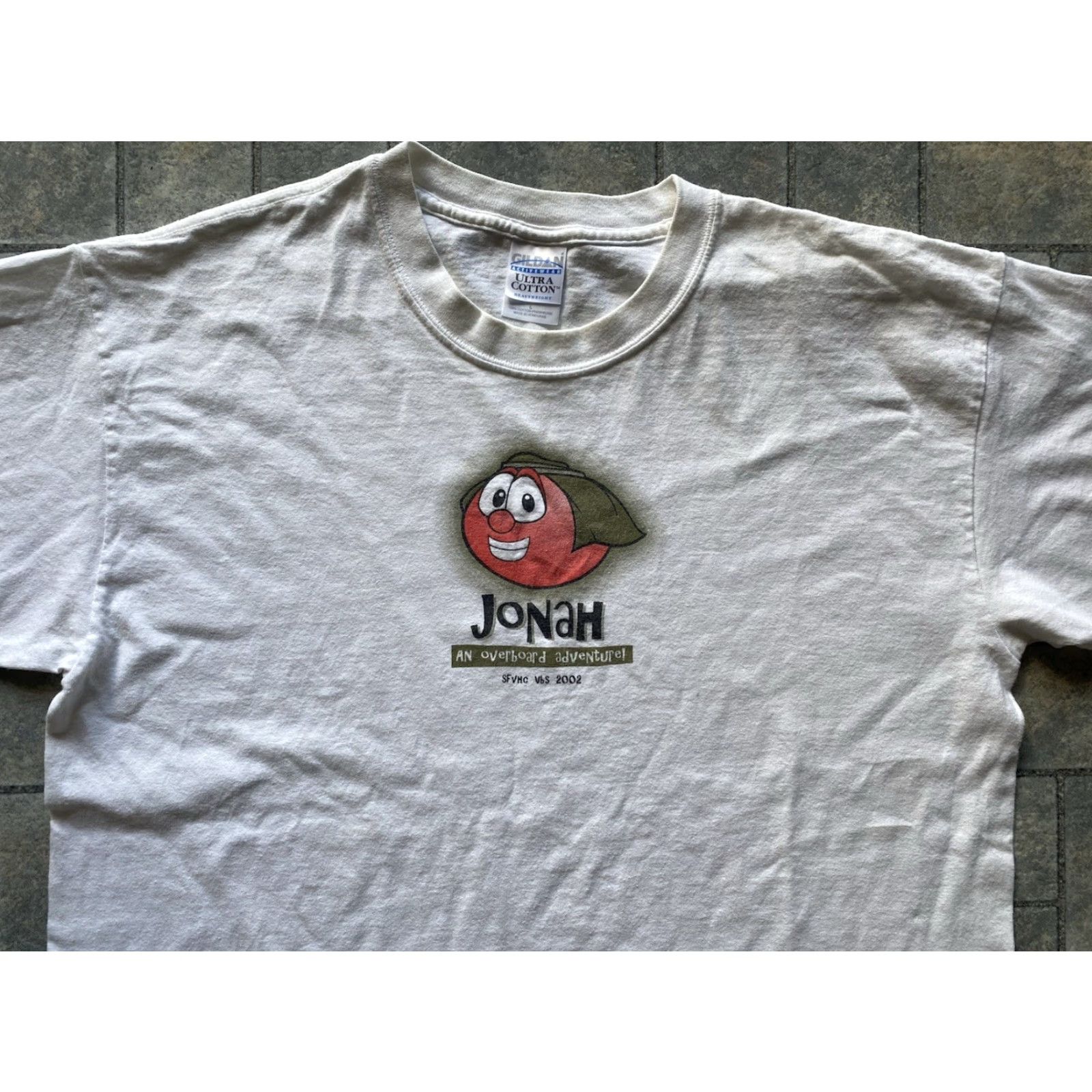 Gildan VINTAGE Veggietales Jonah An Overboard Adventure Shirt White Gildan Adult L Size US L / EU 52-54 / 3 - 5 Thumbnail