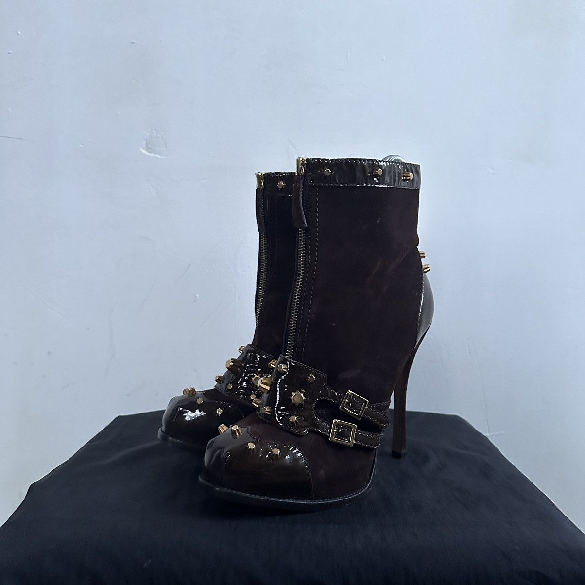Dsquared2 Dsquared Bone Heel y2k 2010 Runway Limited Edition Boots Size US 10 / IT 40 - 4 Thumbnail