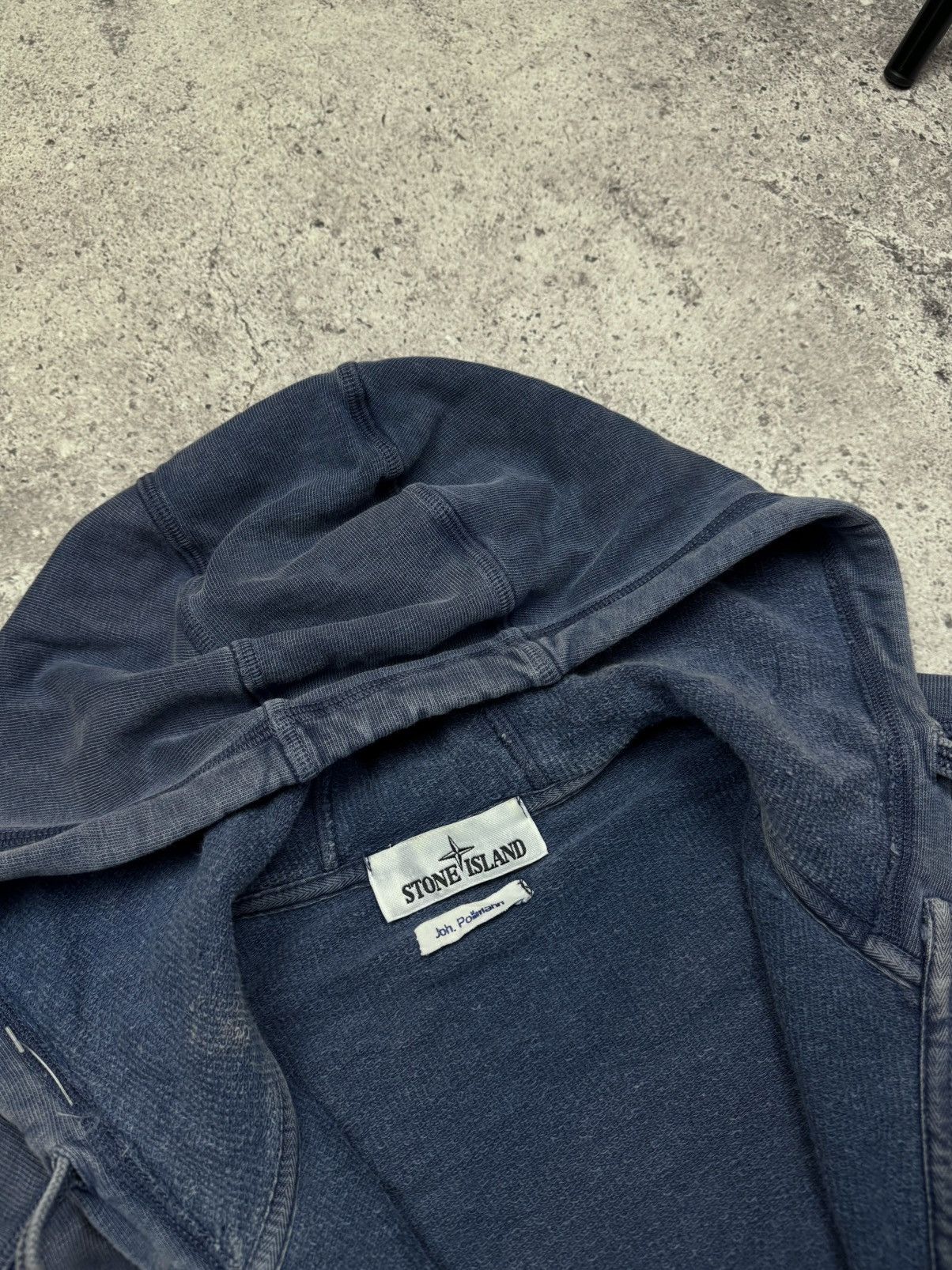 Stone Island Vintage Stone Island Garment Dyed Zip Hoodie Washed Blue Y2K Size US M / EU 48-50 / 2 - 7 Thumbnail